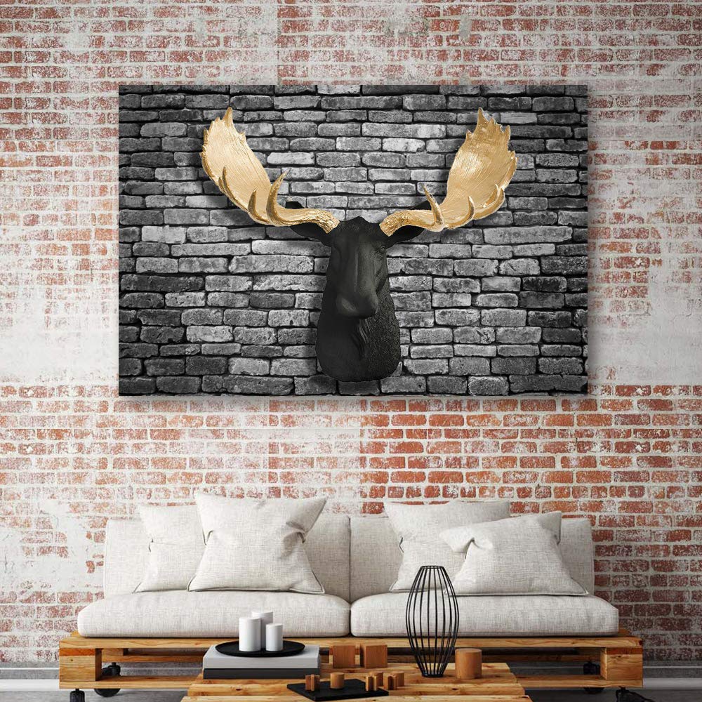 Wall26 Canvas Wall Art - Deer Animal Horn Giclee Painting - 24x36 Inches - Modern Home Decor for Bedroom, Living Room, and Office