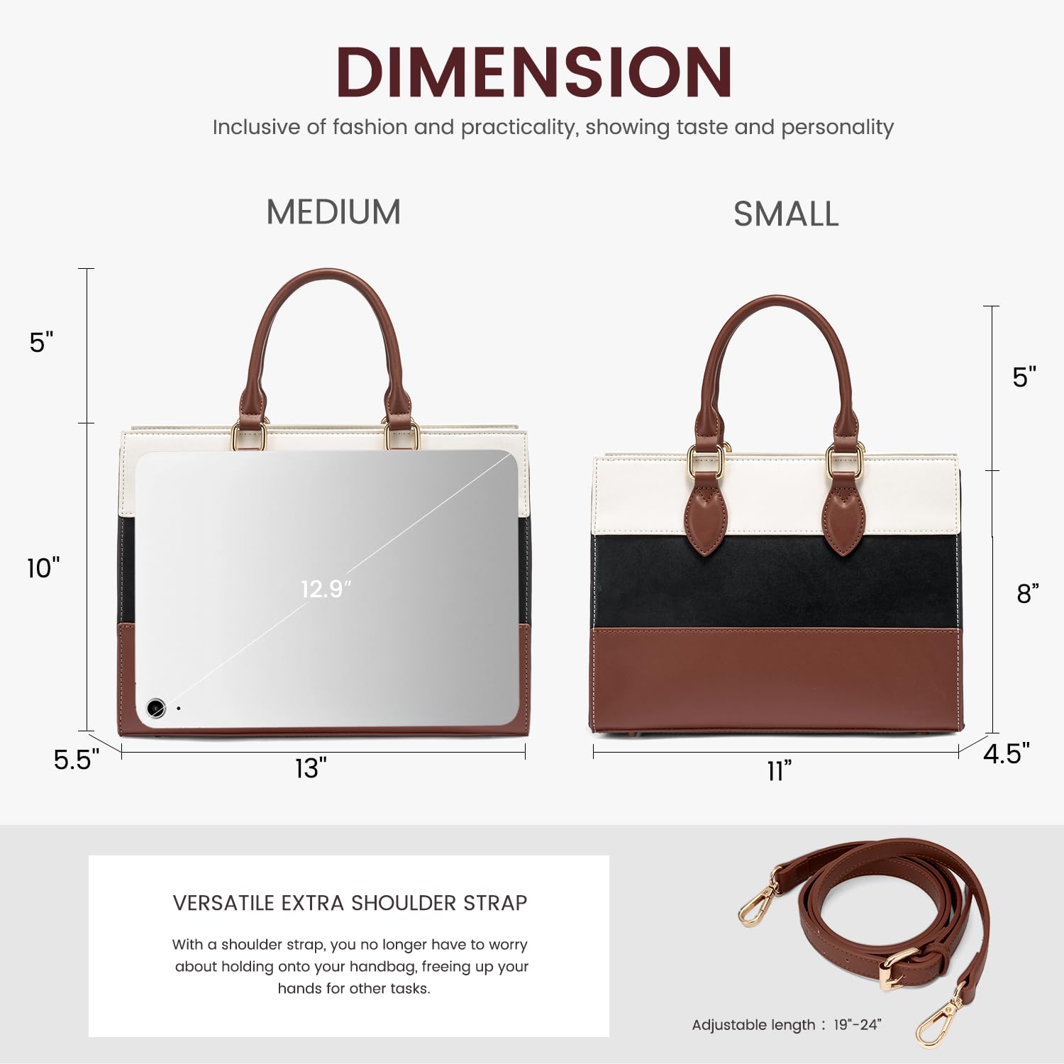 LOVEVOOK Women's PU Leather Tote Bag - Fashionable Shoulder Bag & Top Handle Satchel Purse for Ladies - Perfect for Work, Travel, and Daily Use