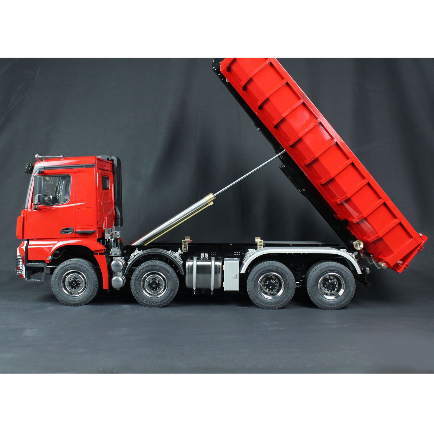 1/14 Scale 8x8 Metal Hydraulic RC Dump Truck - Radio Controlled Tipper with Standard Bucket | Hobby Model DIY PNP Kit | Perfect for Construction Site Play & Off-Road Adventure