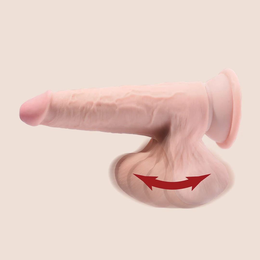 King Cock Plus Triple Density Realistic Dildo - 9 Inch Lifelike Silicone Penis with Swinging Balls for Enhanced Pleasure | Perfect for Solo Play, Couples & BDSM Scenes