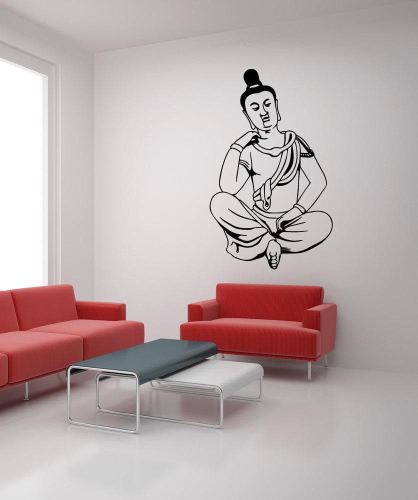Vinyl Wall Decal Sticker - Hindu Meditation Design #OS_MB543 - Perfect for Yoga Studios, Meditation Rooms & Spiritual Home Decor
