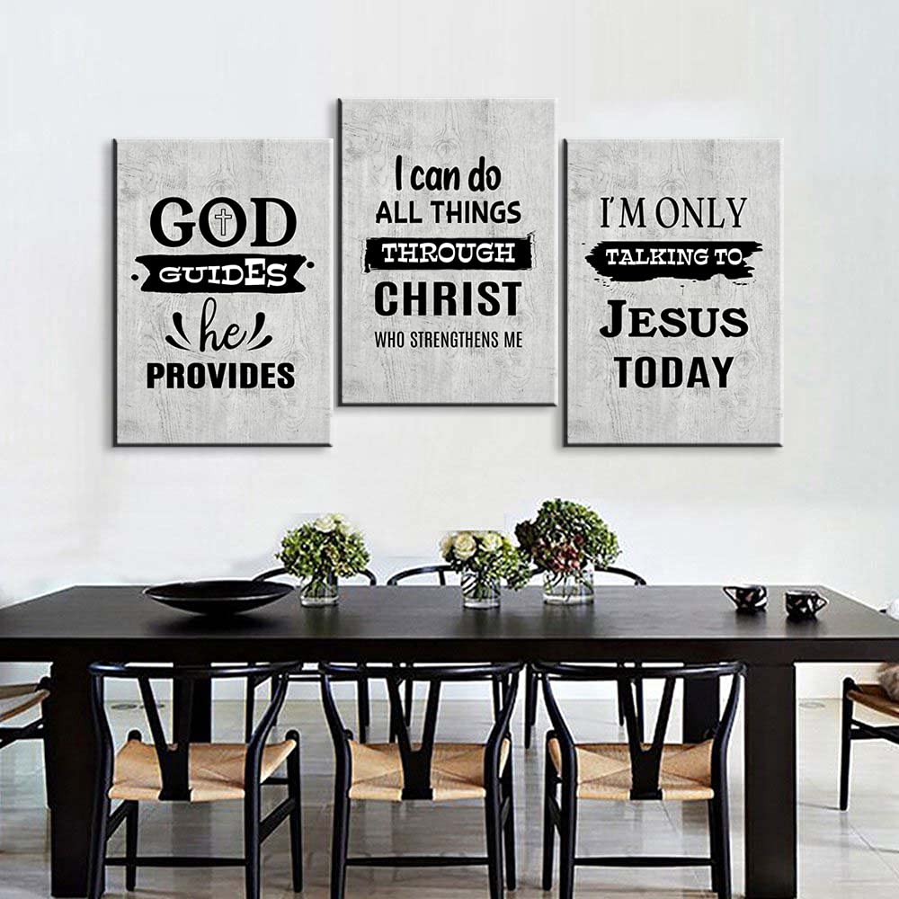 Jesus Christ Scripture Wall Art - Christian Religious Home Decor with Bible Verse - 20''W x 28''H Canvas Painting for Living Room, Bedroom & Prayer Space - Inspirational God Wall Decor for Faithful Households