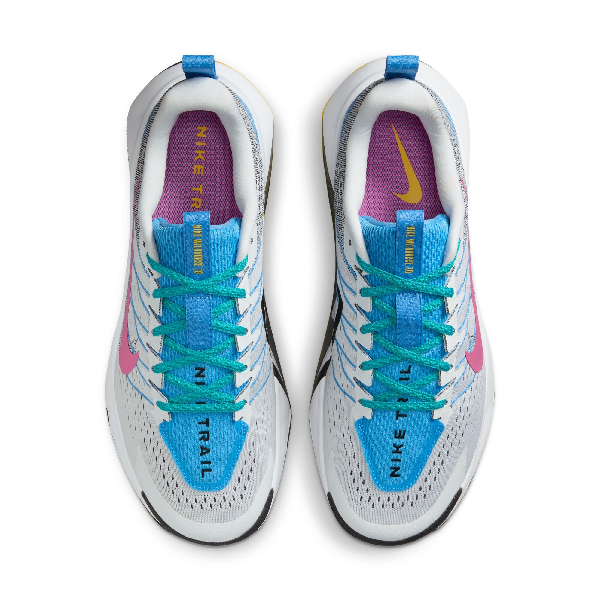 Men's Nike Wildhorse 10 Running Shoes - White/Playful Pink/Black/University Blue - Trail Running & Hiking Shoes for Men - Perfect for Outdoor Adventures, Gym Workouts & Daily Wear
