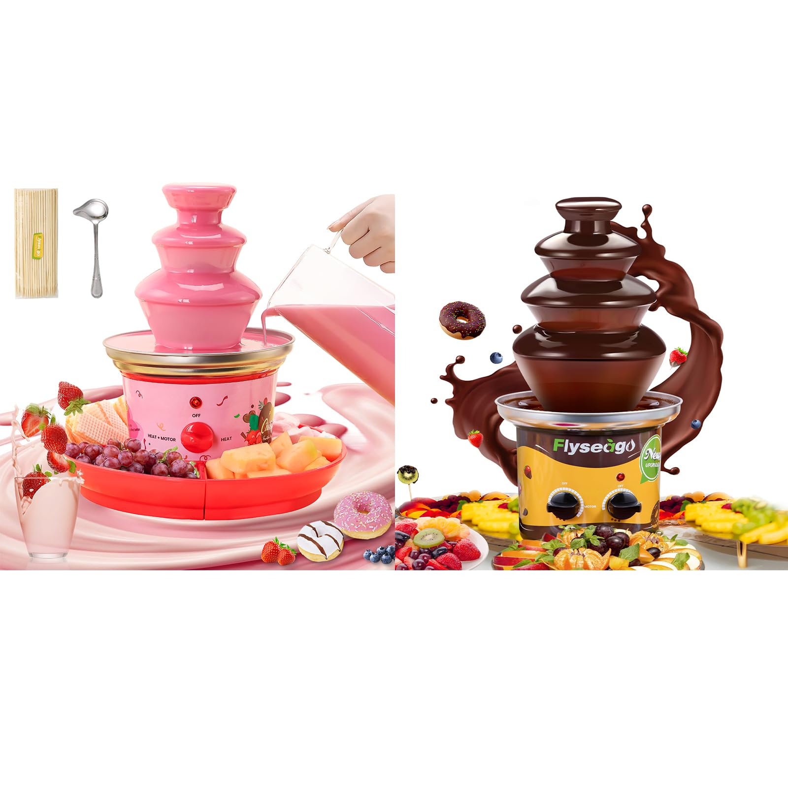 4-Tier Chocolate Fountain Machine for Parties & Events - 3-Tier Mini Chocolate Fountain for Home & Small Gatherings - Perfect for Weddings, Birthdays, and Dessert Displays