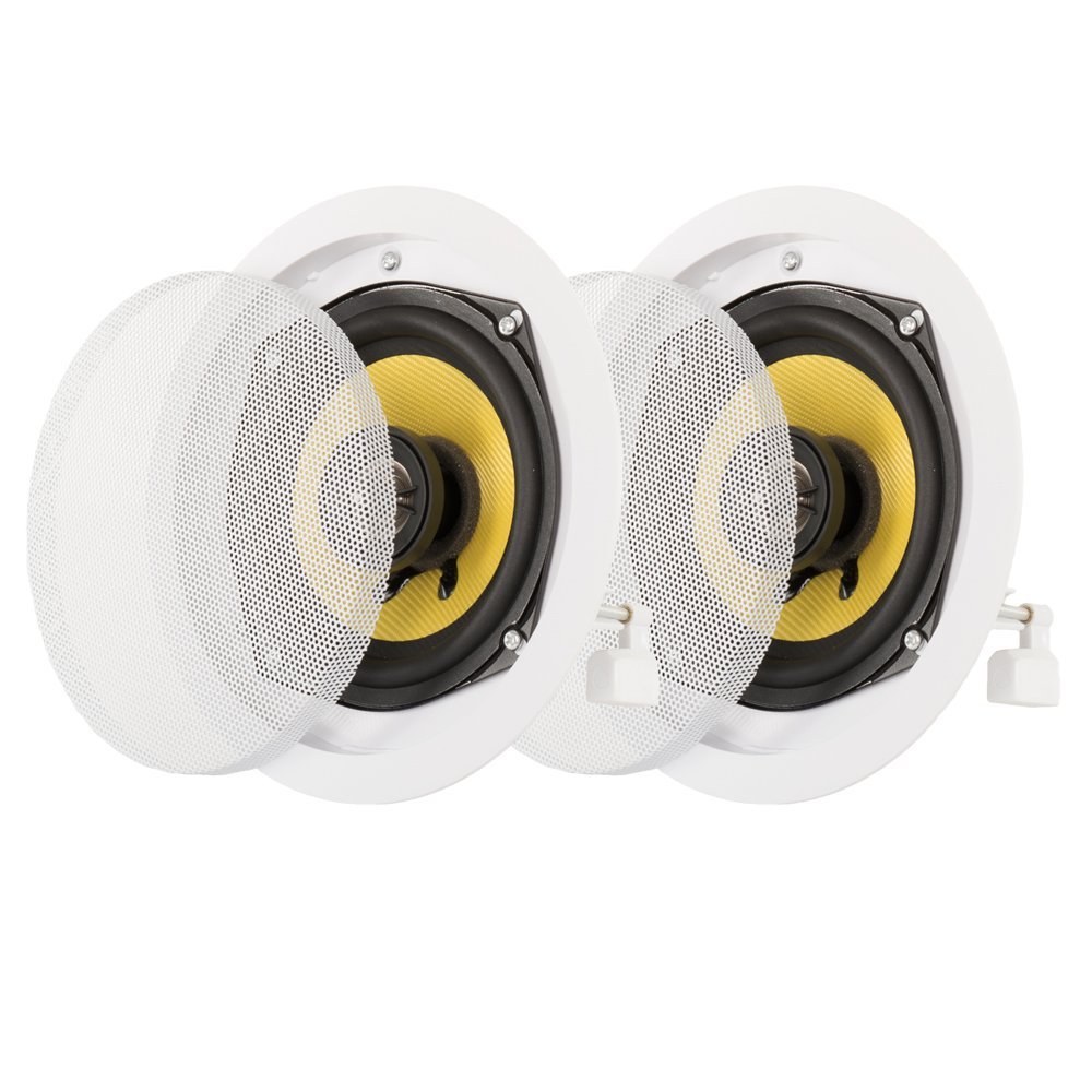 Acoustic Audio HD5-Pr 5.25-Inch 2-Way Kevlar Speakers - High Definition Sound, White | Perfect for Car Audio, Home Theater & Studio Monitors