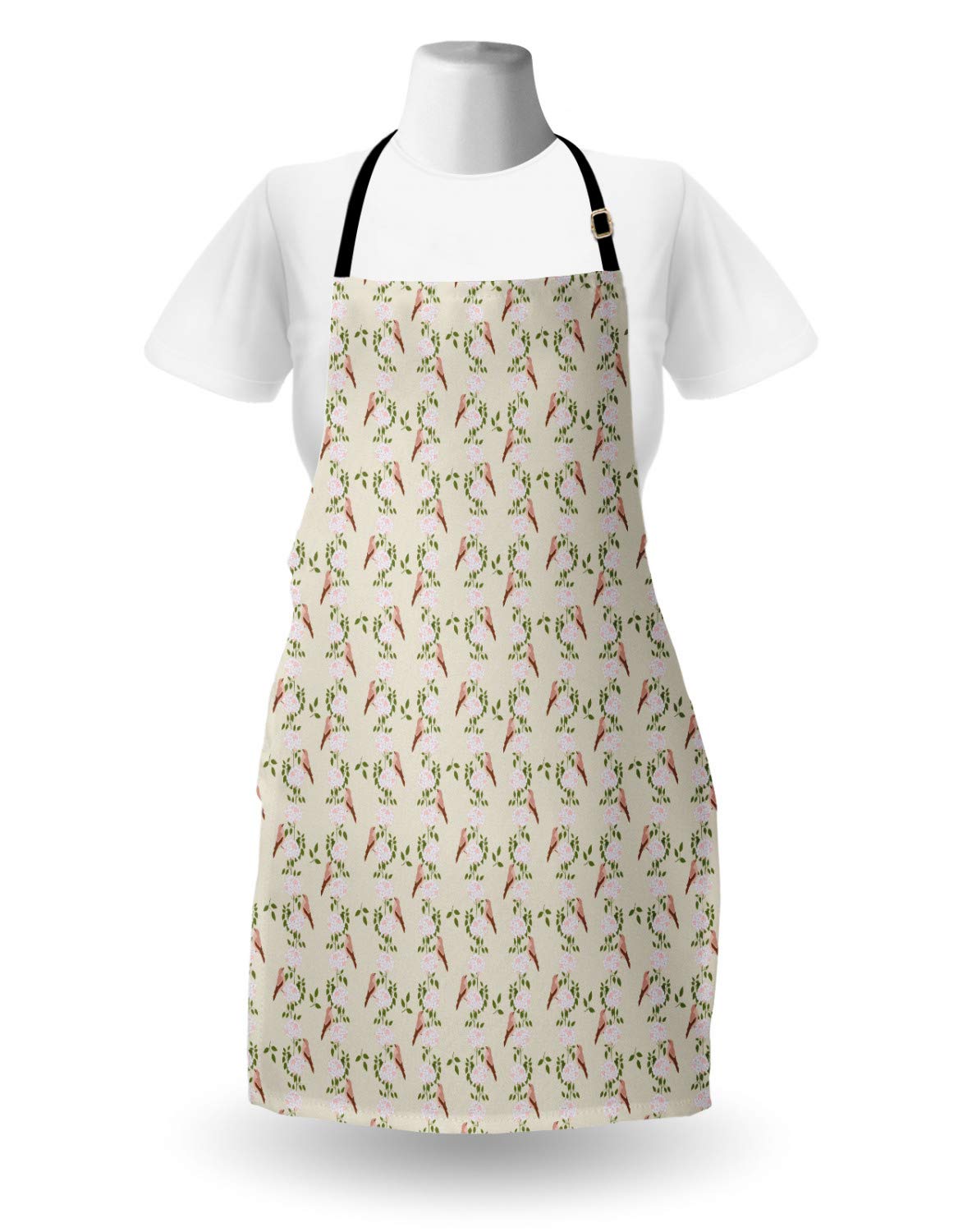 Ambesonne Botanical Apron - Unisex Kitchen Bib for Cooking & Gardening