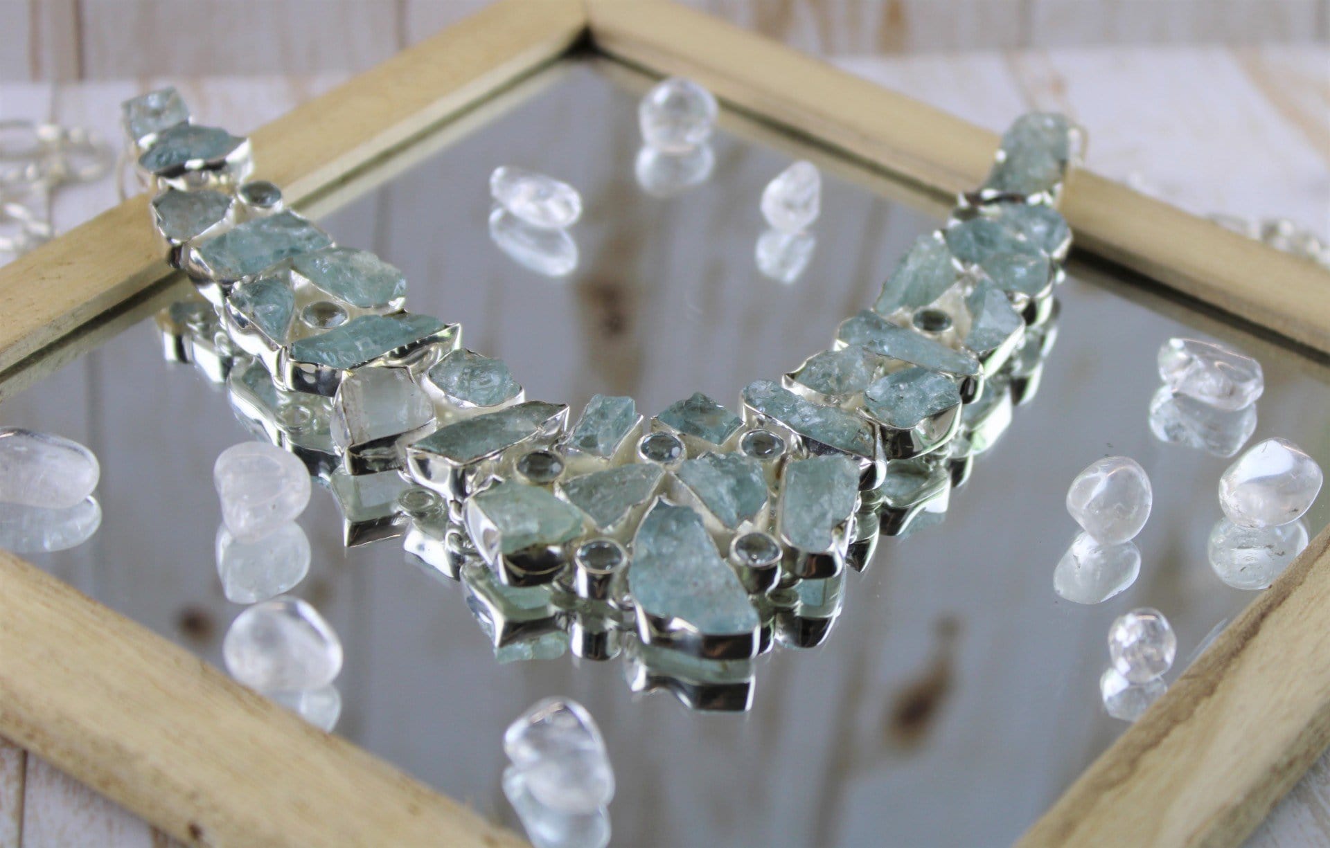 Stunning Aquamarine & Blue Topaz Necklace for Women – Elegant Birthstone Jewelry Gift for Mom, Wife, or Girlfriend | Perfect for Weddings, Anniversaries & Special Occasions