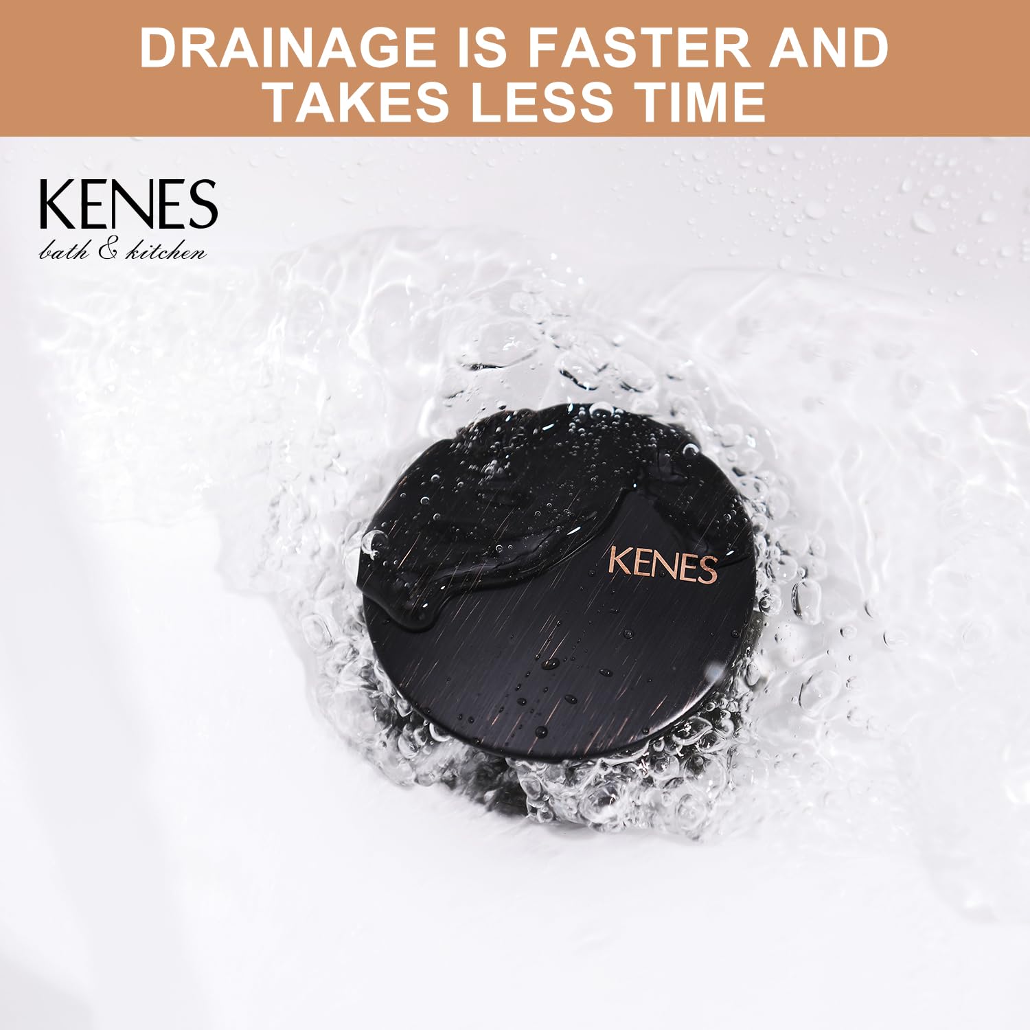Kenes Oil Rubbed Bronze Bathroom Vessel Sink Drain - Pop-Up Drain Stopper Without Overflow, Anti-Clog Drain Assembly for Vanity Faucets - Perfect for Modern Bathroom & Powder Room Upgrades
