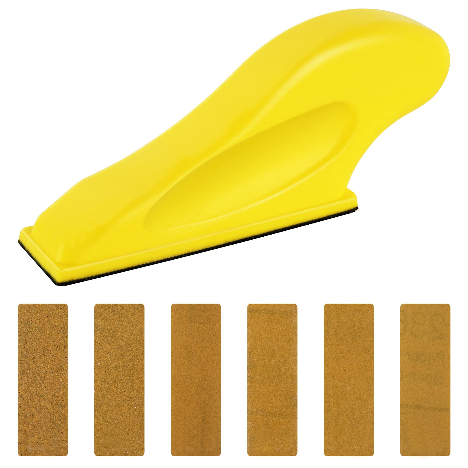 Mini Sander Kit - Micro Sanding Tools for Small Projects & DIY Crafts | 6 Grits Sandpaper (60 PCS) for Woodworking, Car Finishing & Metal Polishing | Perfect for Tight Spaces & Detailed Hand Sanding