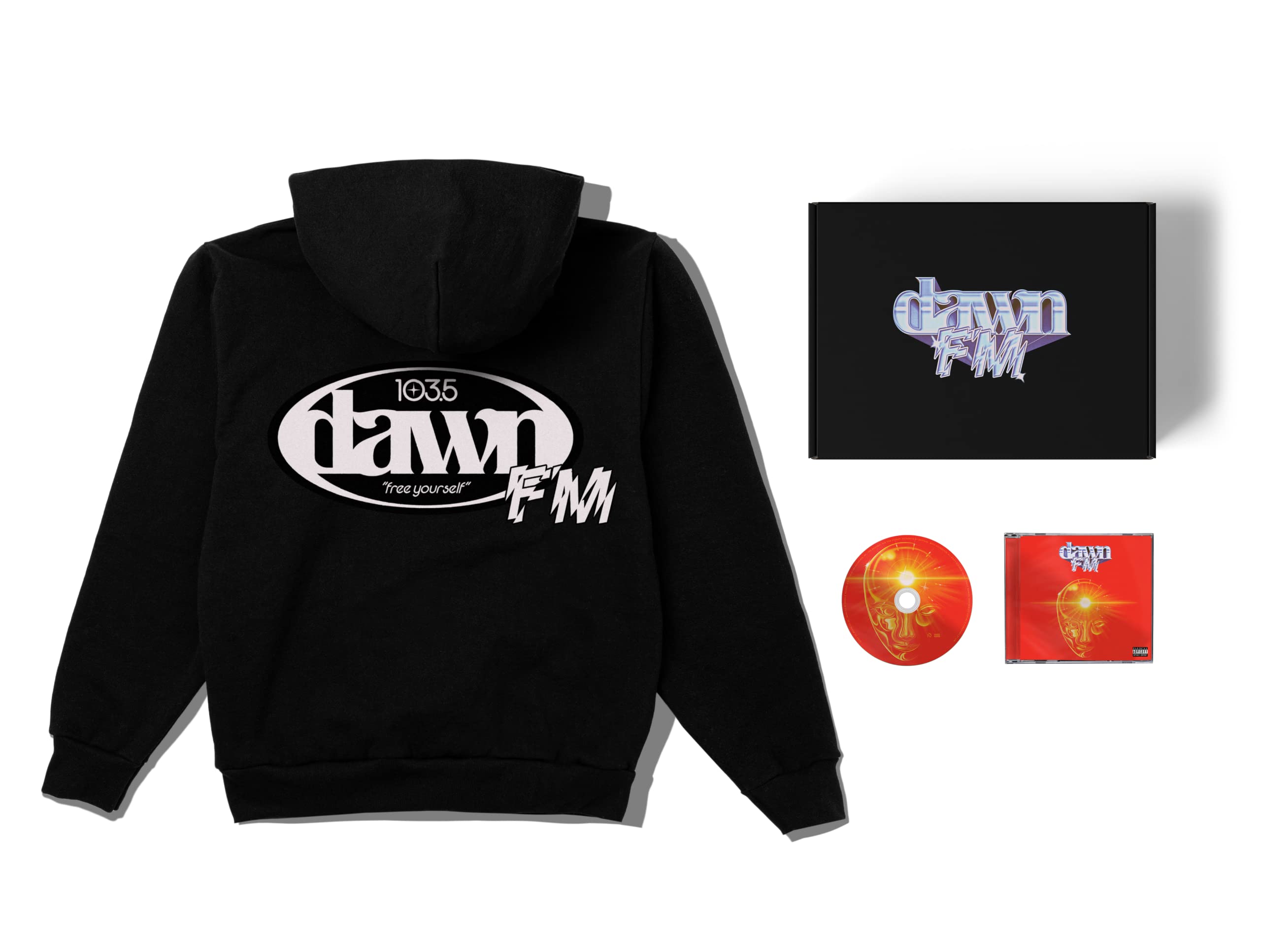 DAWN FM FREE YOURSELF PULLOVER HOODIE - XXL Size (Explicit Lyrics) - Trendy Streetwear for Music Fans & Concert Merch