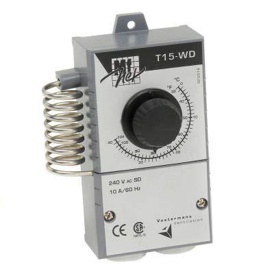 Vostermans TT15WDCAM1A Single Pole Mechanical Thermostat for Fan or Heater - Perfect for Home, Office & Garage Temperature Control