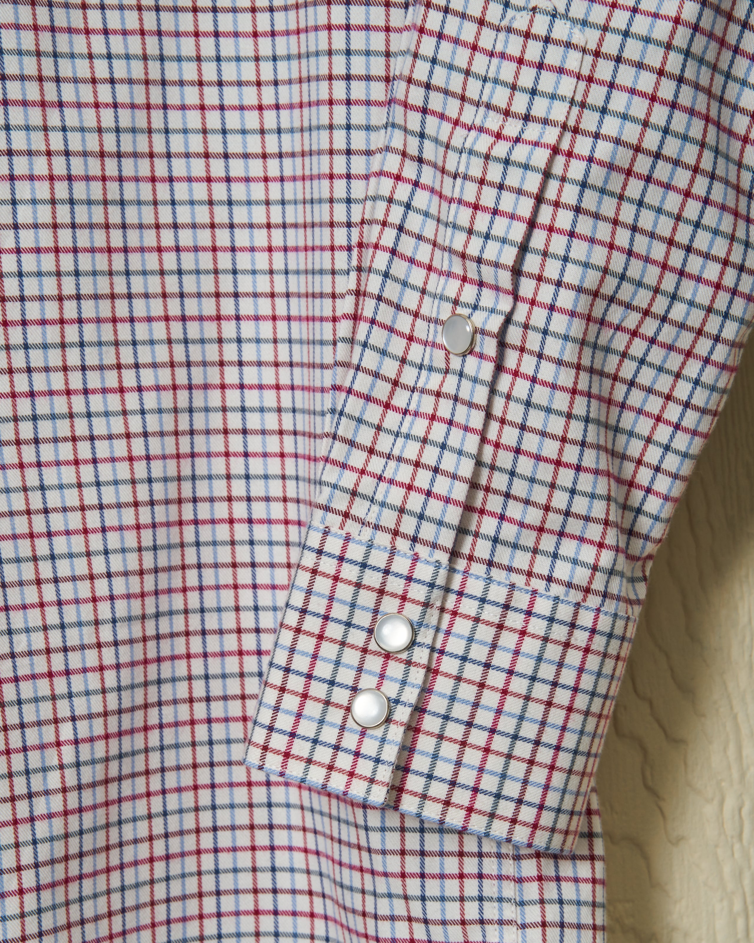 Western Sea Washed Denim & Wine Tattersall Shirt for Men - Casual Button Down Shirt for Outdoor Adventures, Beach Wear and Everyday Style