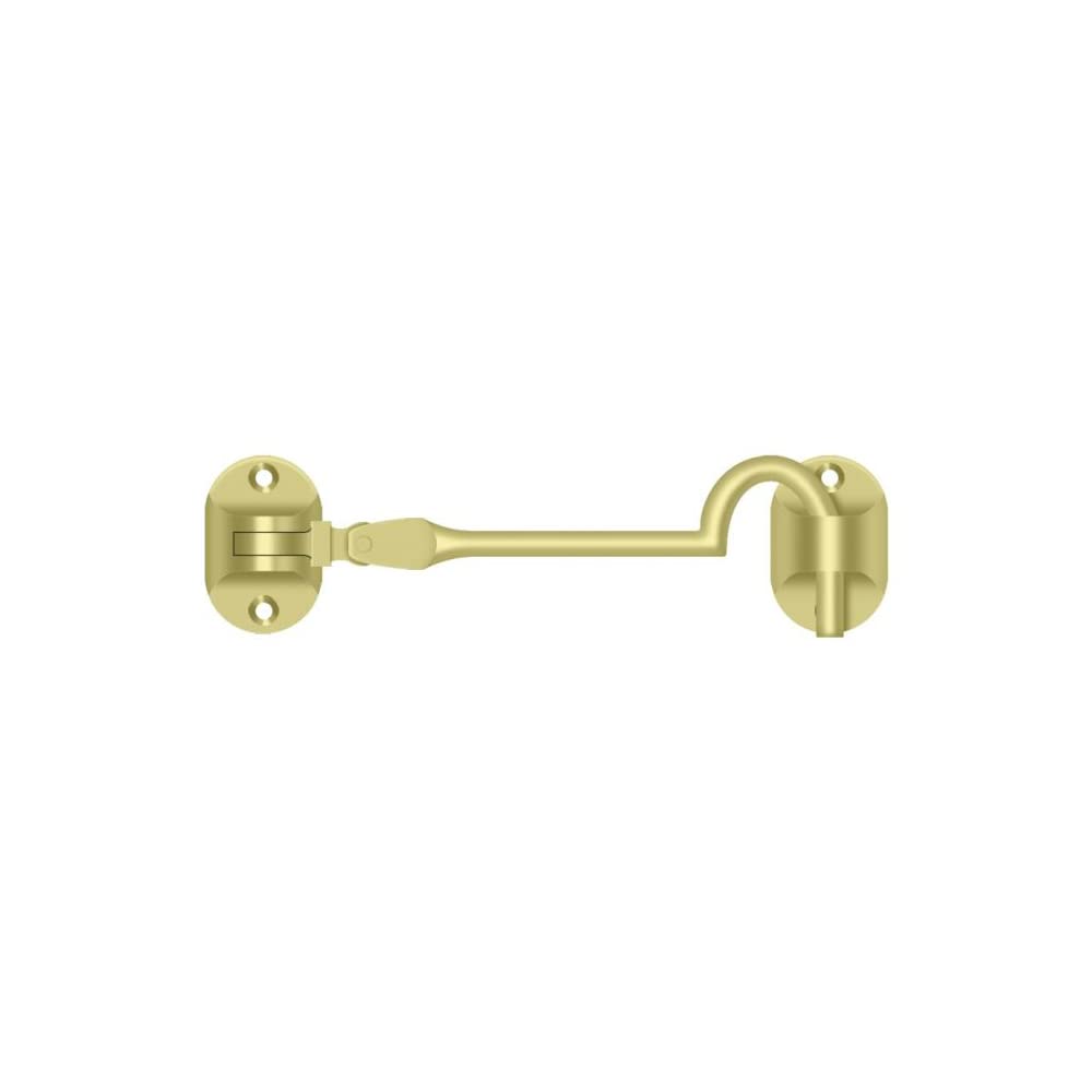 Deltana CHB4U3 4-Inch British Style Cabin Hooks - Heavy Duty Brass Hooks for Doors, Windows & Cabinets - Perfect for Home, RV & Marine Use