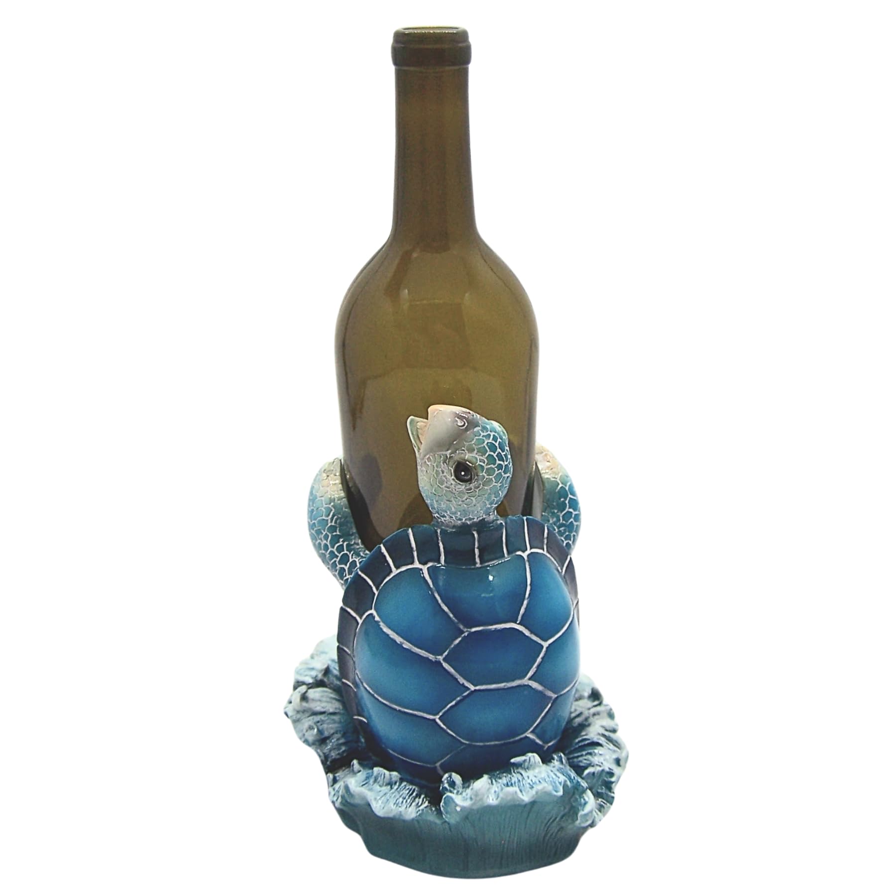 Sea Turtle Wine Bottle Holder - Nautical Themed Home Bar Decor & Kitchen Wine Organizer - Perfect for Beach House, Coastal Decor, and Wine Lover Gifts
