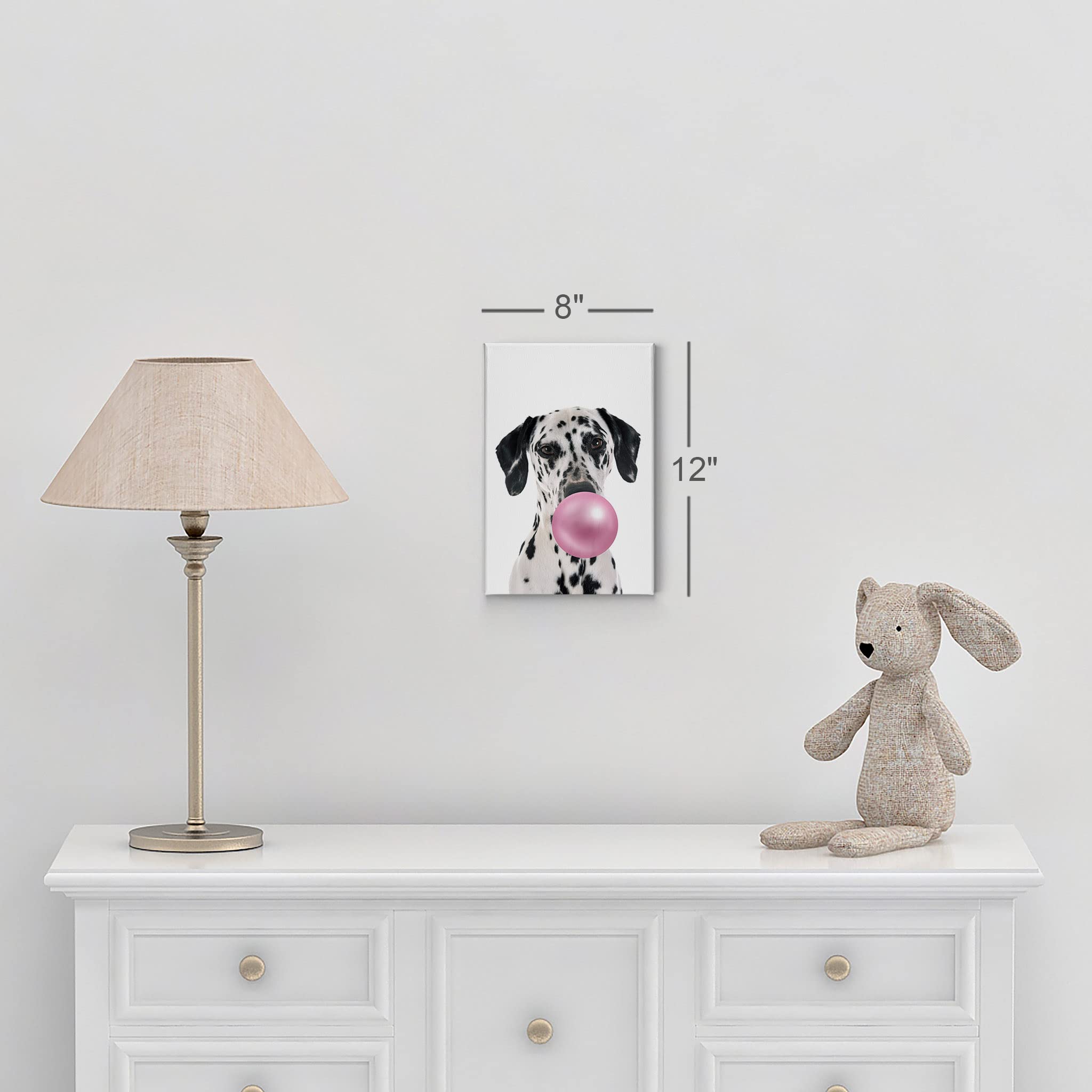Dalmatian Dog Chewing Bubble Gum Canvas Wall Art Print - Pet Lover Gift, Animal Pop Art for Office, Living Room, Bedroom & Nursery Decor (22x15 Inches) - Perfect for Dog Lovers & Home Decoration