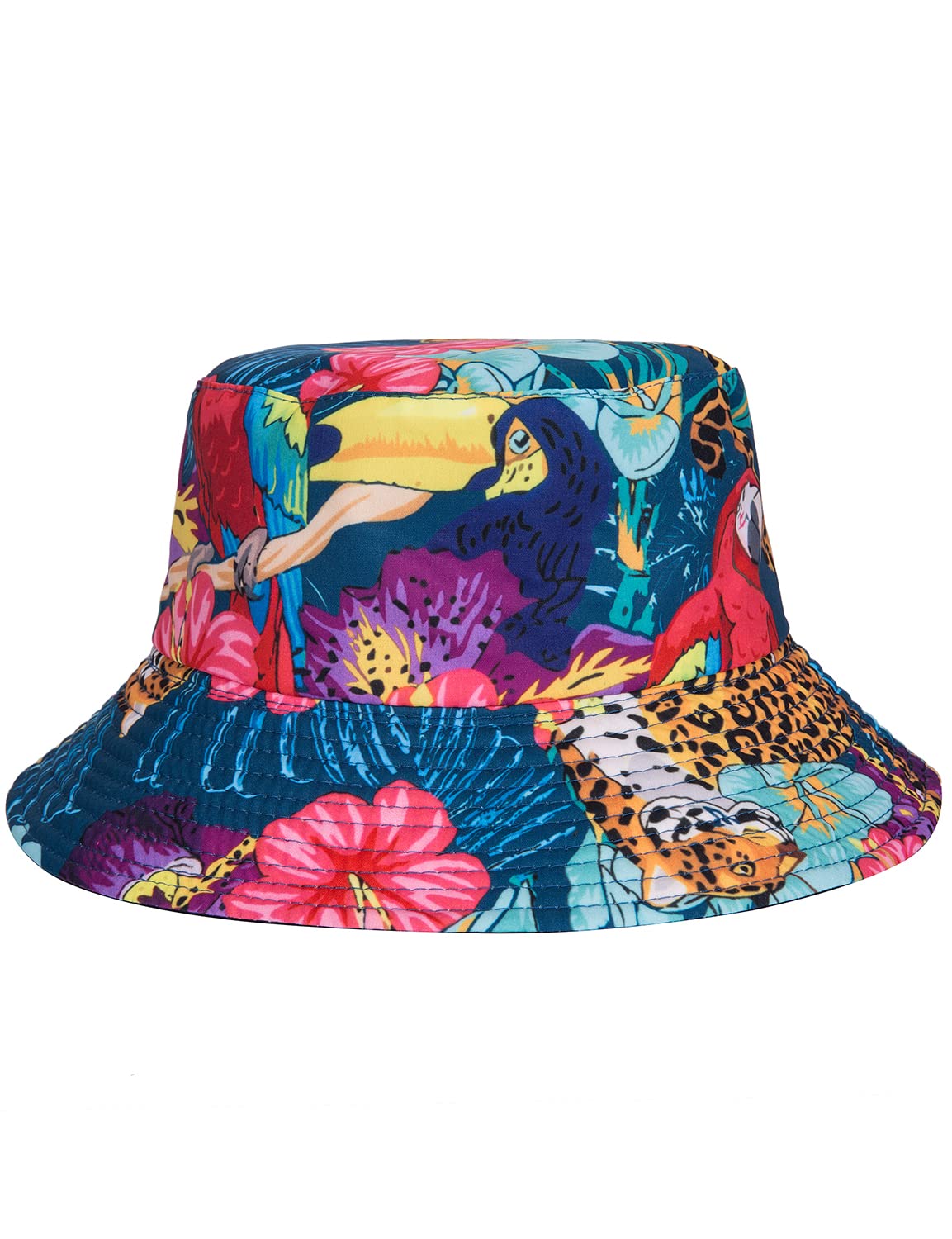 TUNEVUSE Men's Hawaiian Shirt and Shorts Set - 2 Piece Tropical Beach Outfit with Floral Print & Bucket Hat | Summer Vacation, Luau Party, Poolside Relaxation