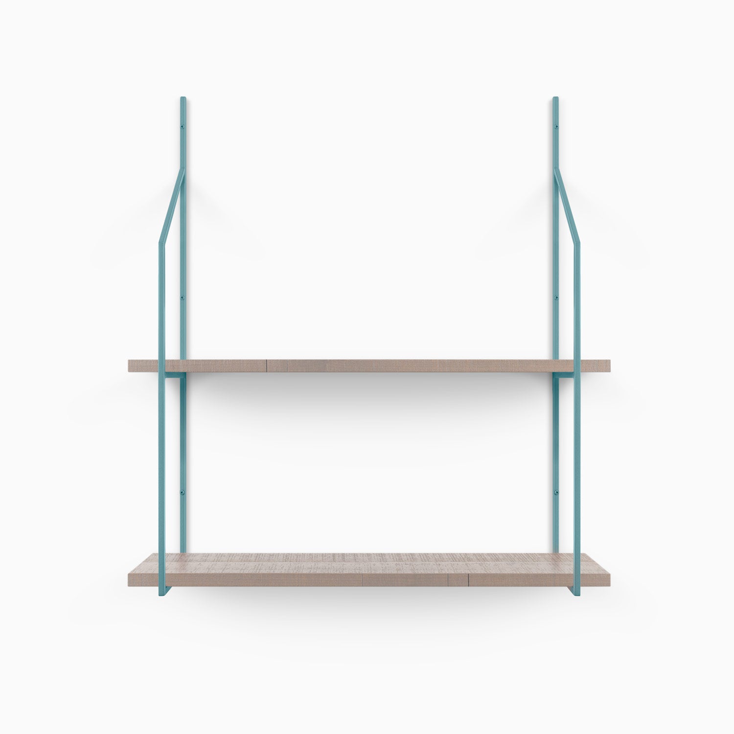 Verne Hatch Grey Rustic 2 Tiered Shelf - Vintage Wooden Wall Mounted Display Shelf for Bathroom, Kitchen or Living Room Decor