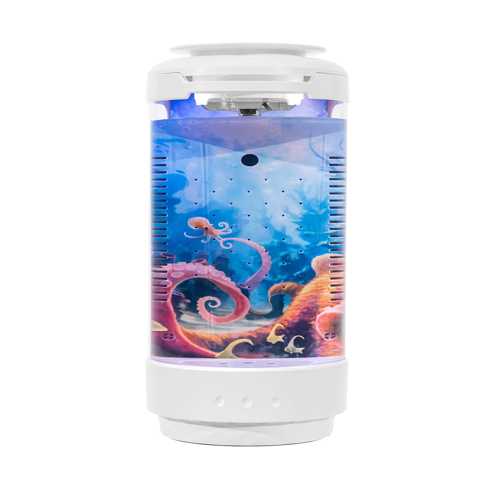 Blue Octopus LED Aquarium Light with Power Filter - Color Changing Desktop Fish Tank Lighting for Home & Office Decor