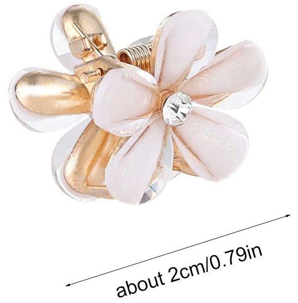 ANNA CREATIONS Korean Style Women's Hair Clip Set - Mini Hair Clutcher Pins & Barrettes for Women and Girls (White) | Perfect for School, Work, Parties & Daily Styling