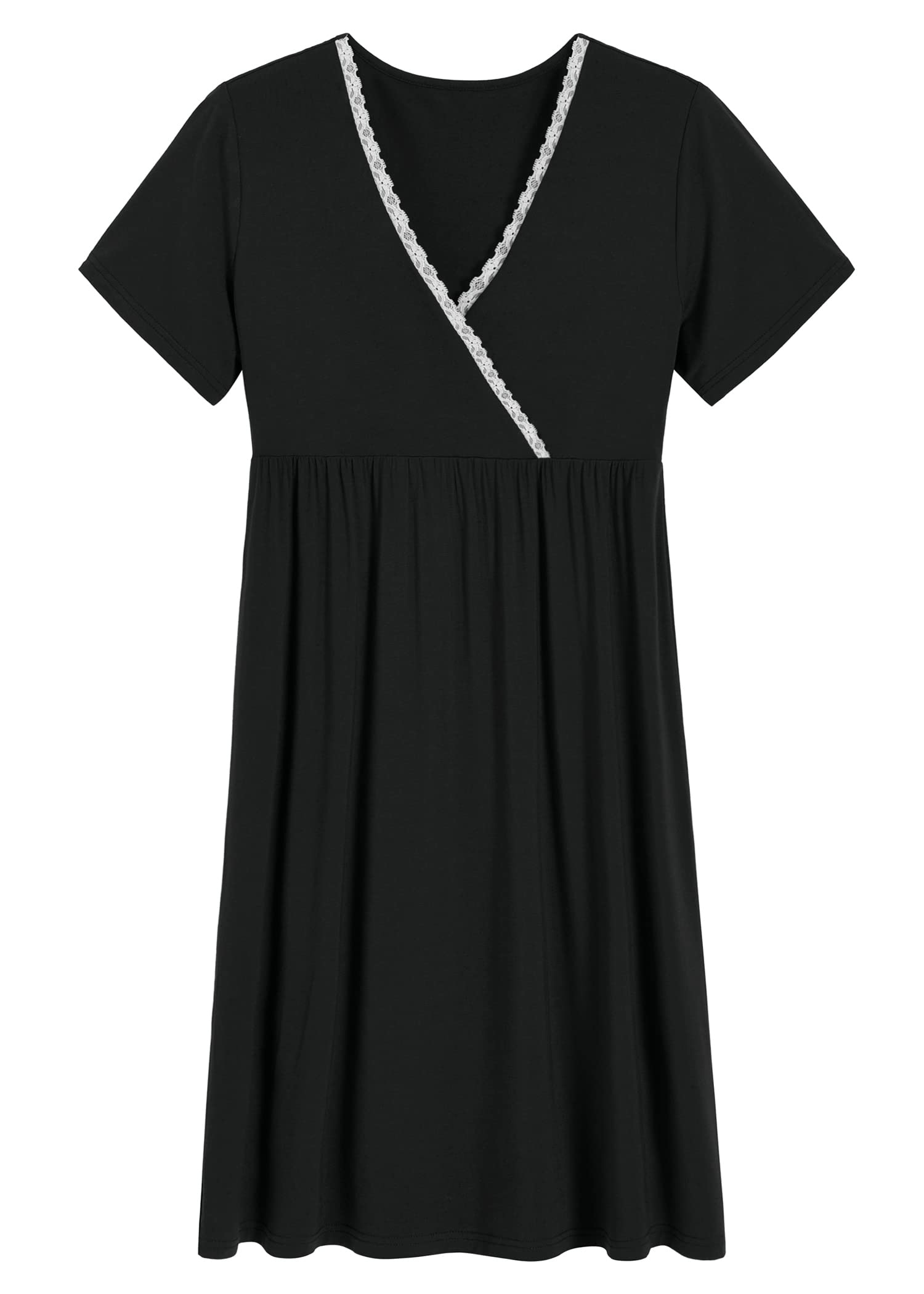 Comfortable Women's Bamboo Viscose Nursing Nightgown - Soft Breastfeeding Sleepwear for Moms | Perfect for Nighttime Nursing, Postpartum Recovery & Maternity Comfort