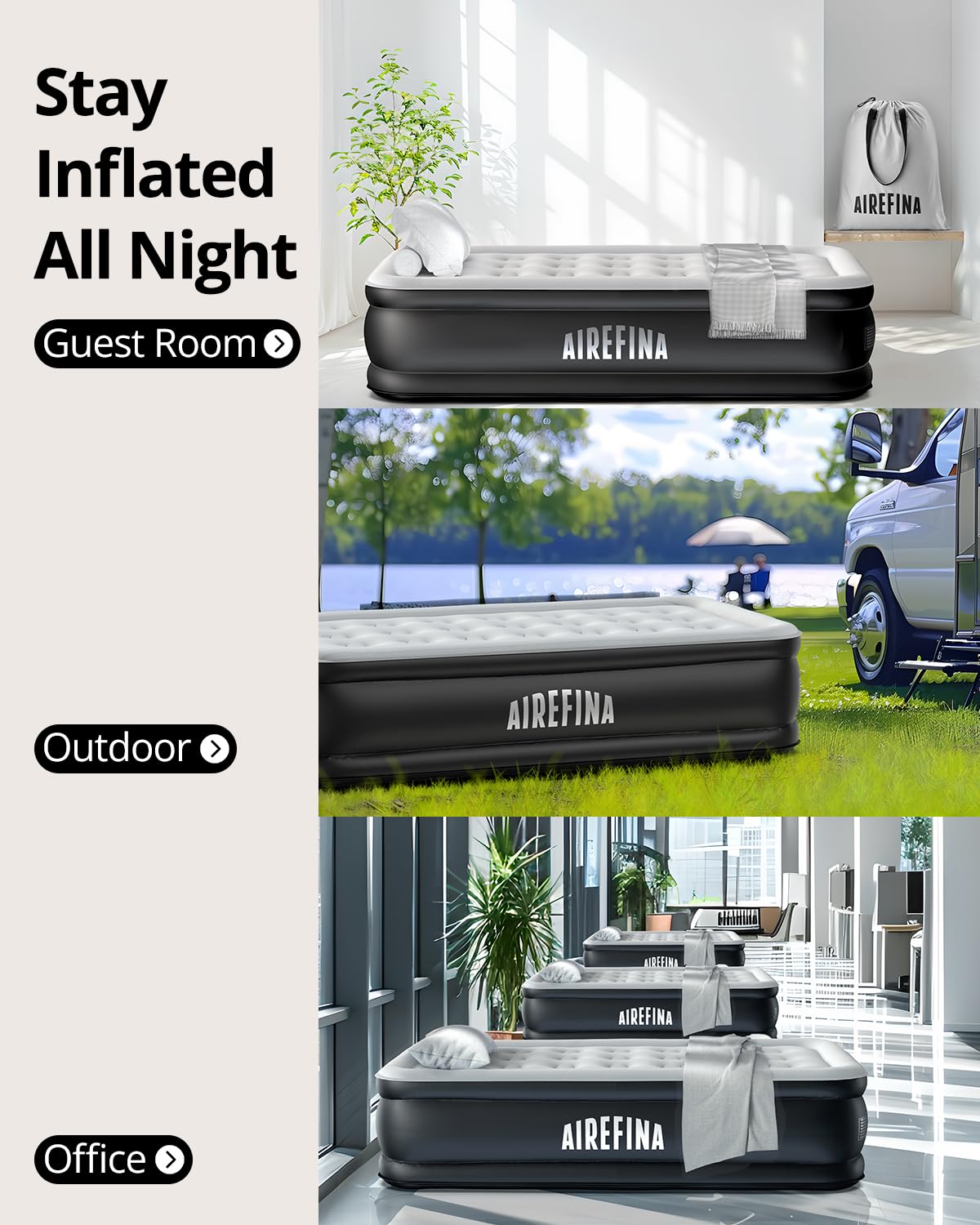 **Airefina Twin Air Mattress with Built-in Pump - 18