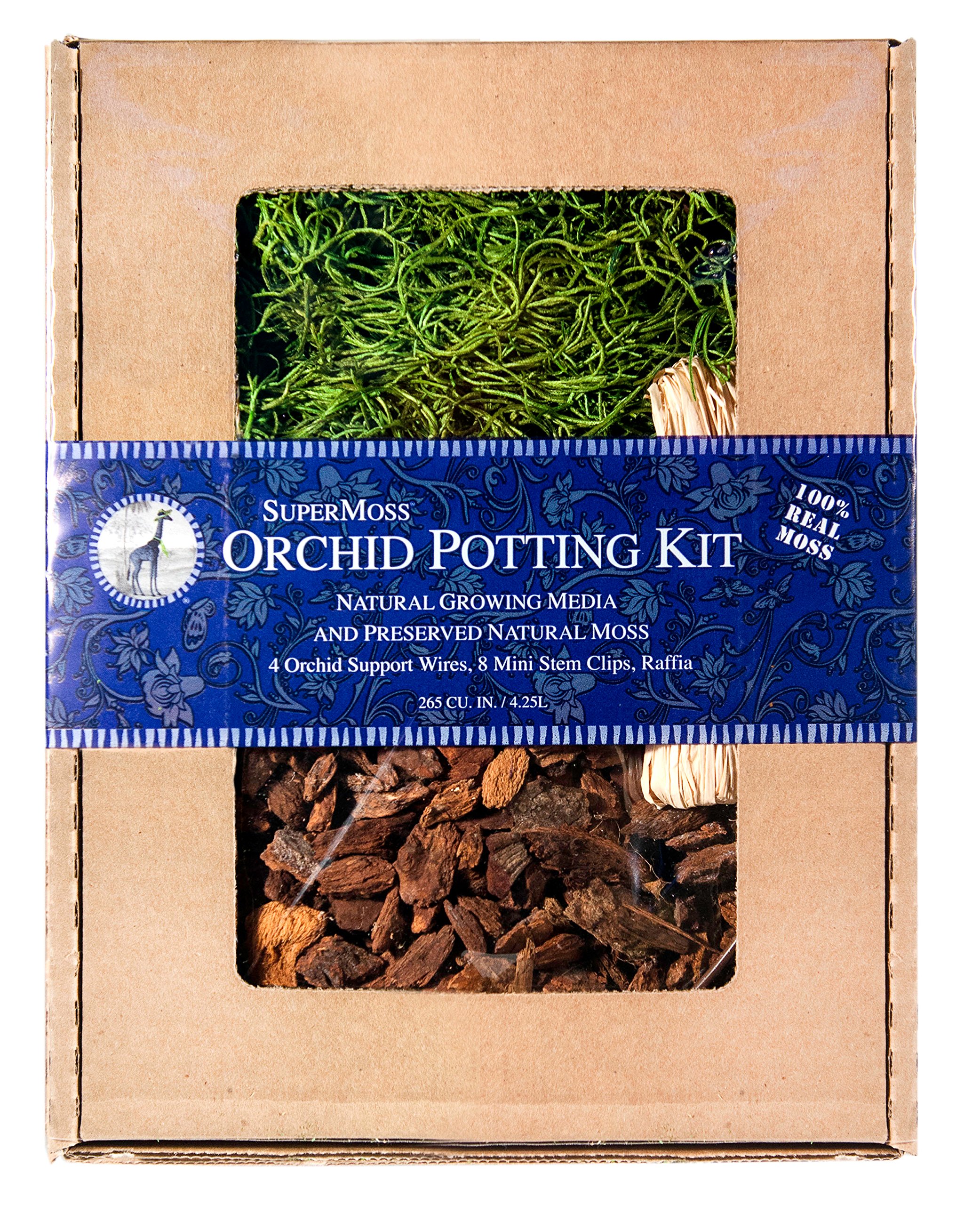 SuperMoss 90451 Orchid Potting Kit - Premium Spanish Moss (200 cu in) for Healthy Orchid Growth | Perfect for Indoor Plants, Terrariums & Floral Arrangements