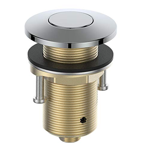 KANARY All-Brass Air Switch Button for Sink & Countertop Garbage Disposal - Chrome Round Design | Perfect for Kitchen Sink Waste Disposal Systems