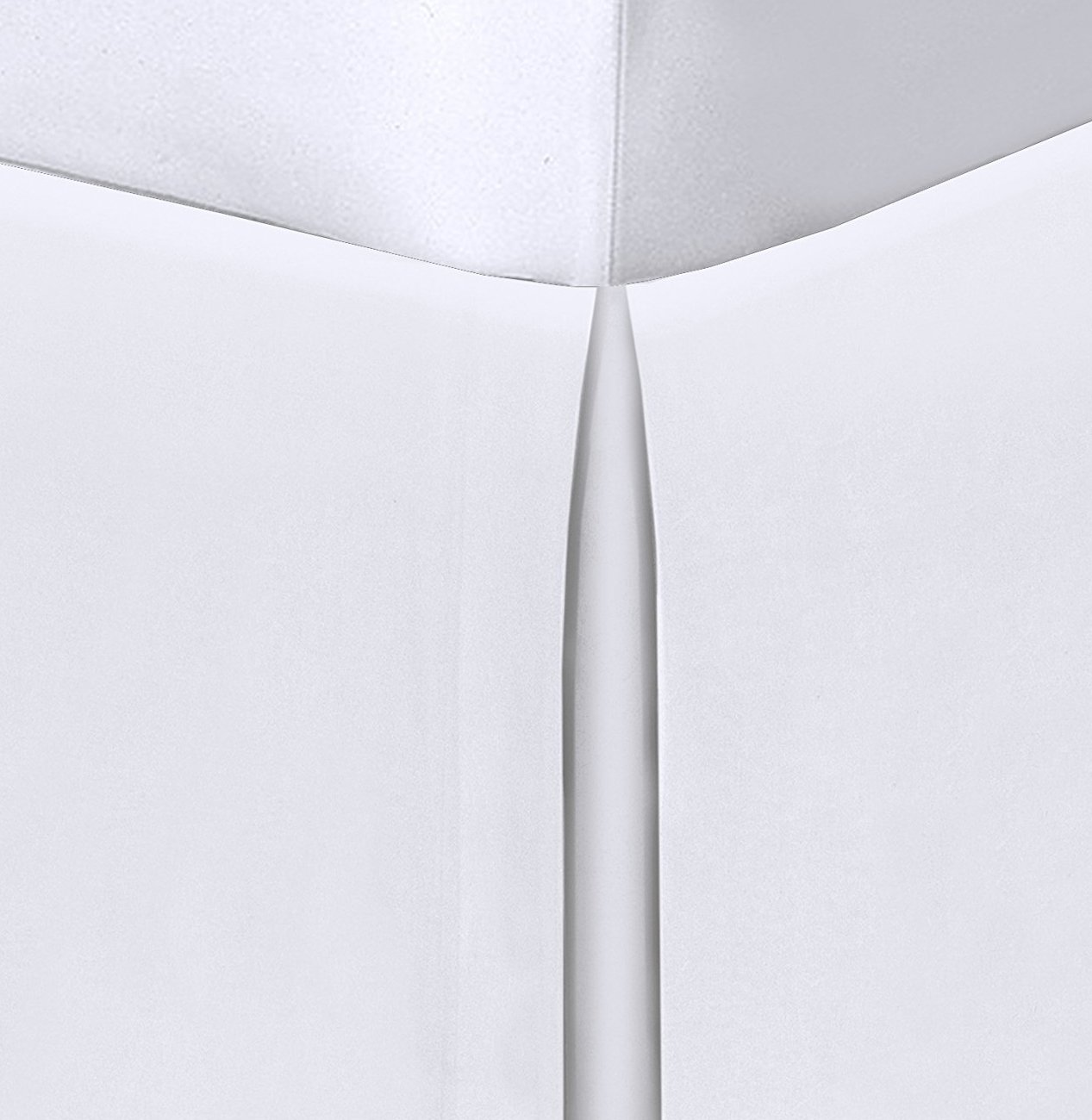 21 Inch Extra-Long Drop Bed Skirt for Queen Size Bed - White Space Maker Design | Perfect for Platform Beds, Adjustable Beds & Deep Mattresses