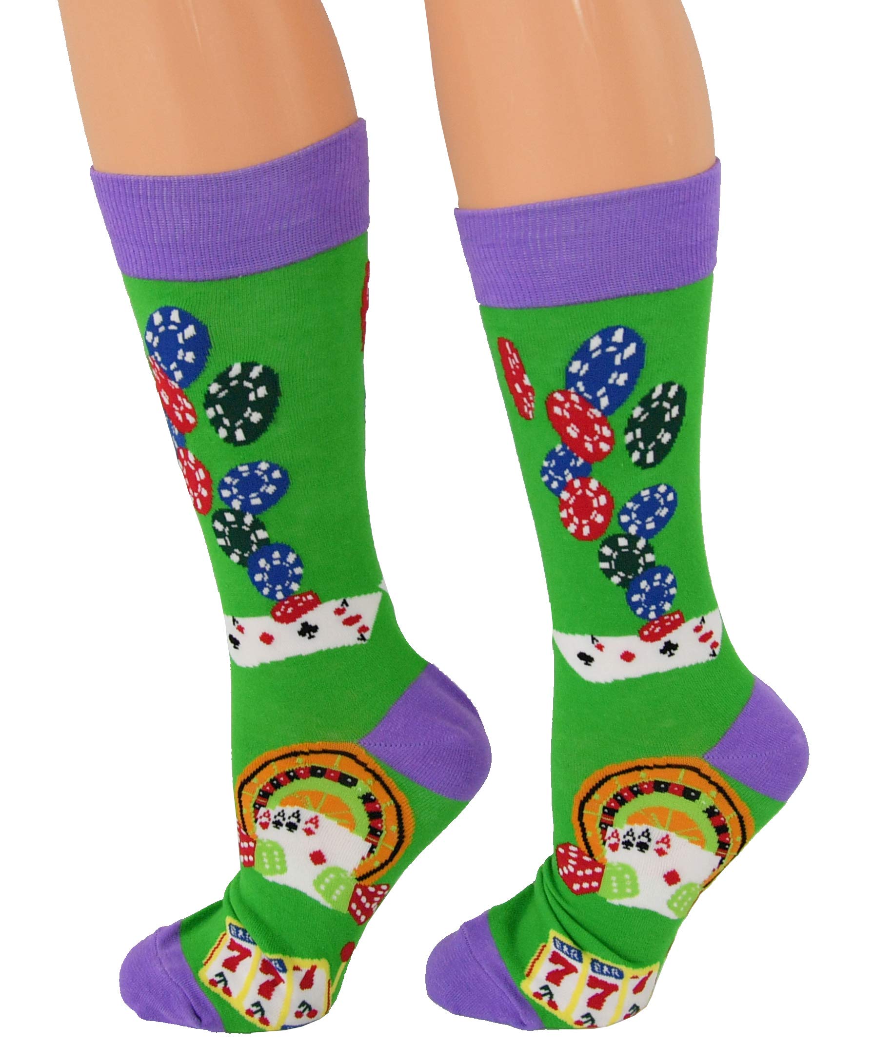 Funny Poker-Themed Casino Socks for Men & Women - Novelty Gambling Gift for Poker Lovers - Perfect for Casino Nights, Poker Parties & Gag Gifts