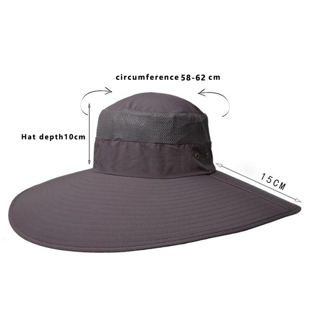 6.0 Inch Wide Brim Waterproof Fishing Hat for Sun Protection - UV Shield Summer Boonie Cap for Women & Men - Perfect for Beach, Hiking, and Outdoor Activities (Blue)