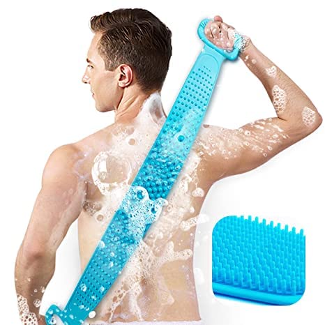 GITGRNTH Silicone Body Scrubber - Exfoliating Belt for Shower & Bath - Men & Women