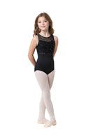 DanzNMotion Sparkly Sequin Mesh Bella Leotard for Kids - Perfect for Dance Recitals, Ballet Performances & Gymnastics Practice
