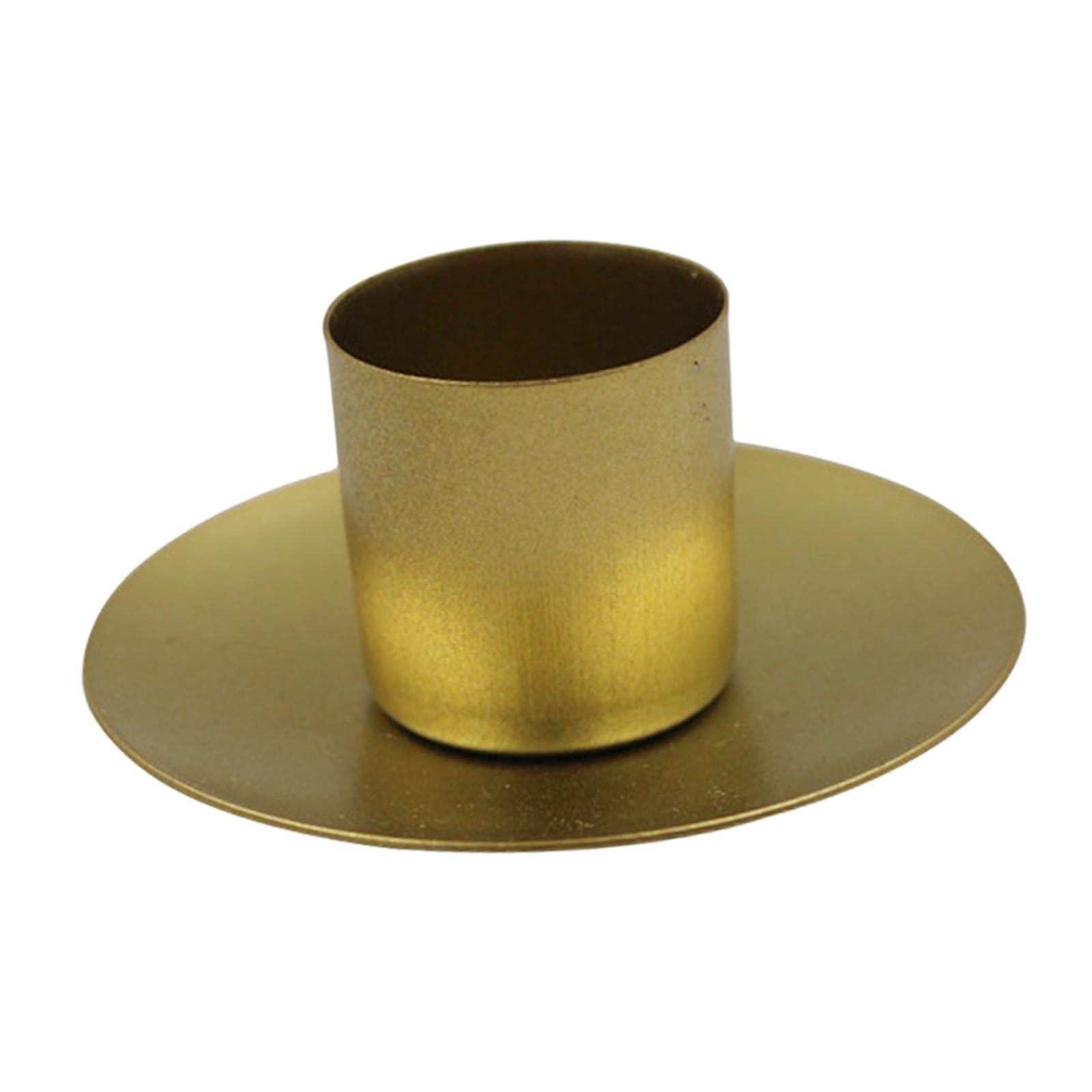 Fenteer Classic Gold Wrought Iron Round Pillar Candle Holder - Elegant Table Centerpiece for Wedding, Party, Mantel & Halloween Decor - Small Size Home Decoration