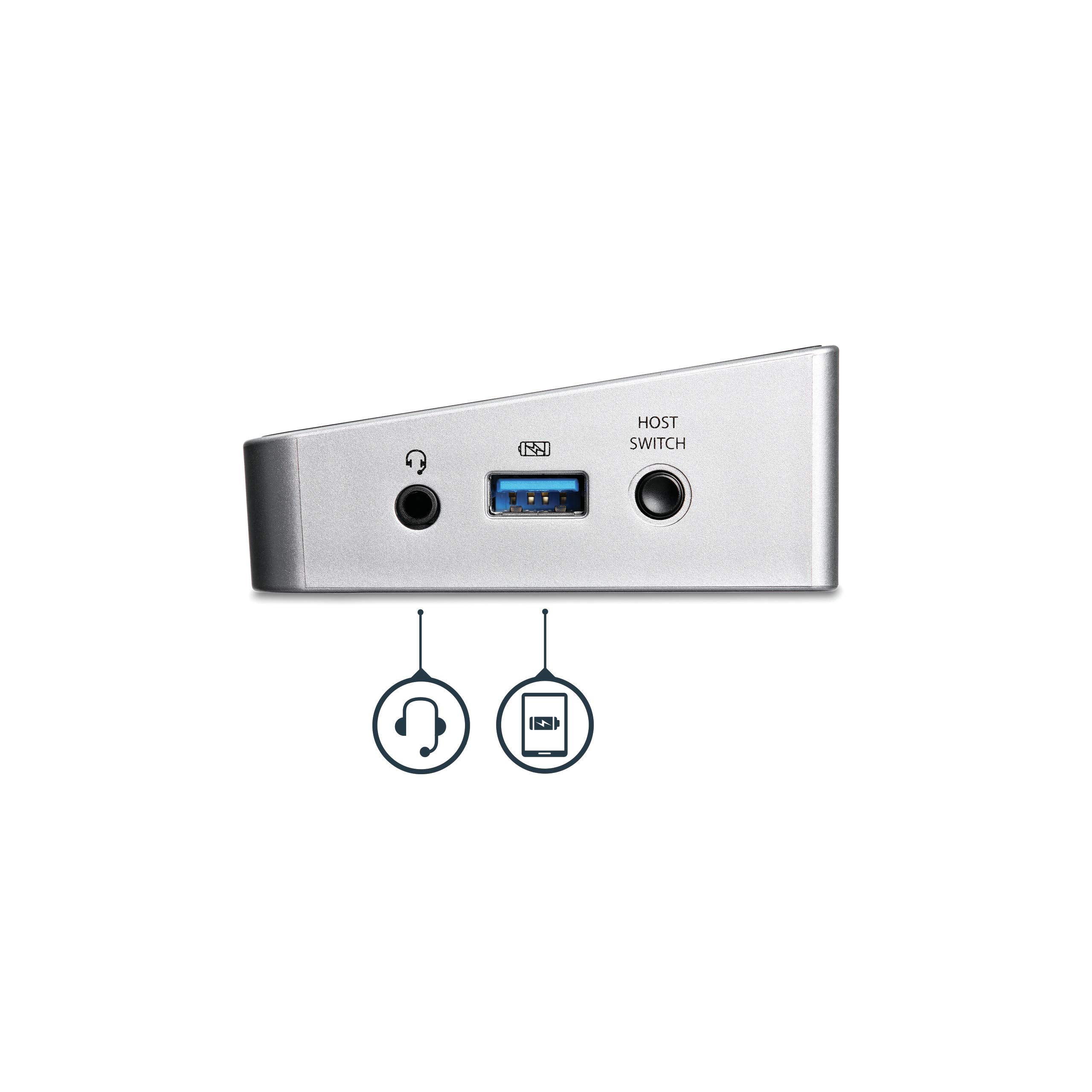 StarTech.com Dual Monitor KVM Docking Station for 2 Laptops - 4K UHD Video, USB 3.0 File Transfer, Universal Laptop Dock (USB3DDOCKFT) - Ideal for Home Office & Multi-Device Workspaces