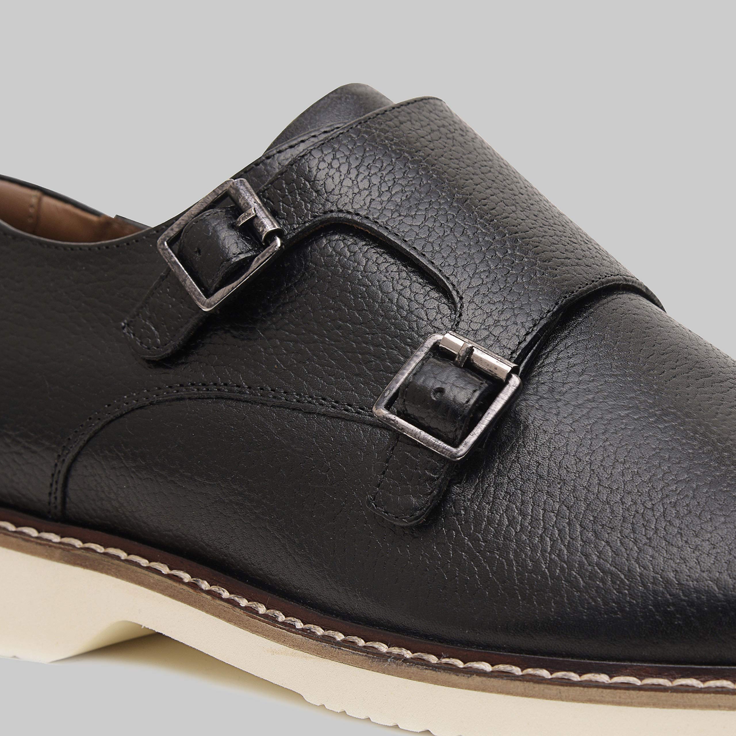 Genuine Leather Suede Dress Shoes for Men - Luxury Handcrafted Monk Strap Casual Shoes with Lightweight EVA Sole & Plain Toe Design | Perfect for Business, Weddings & Formal Occasions