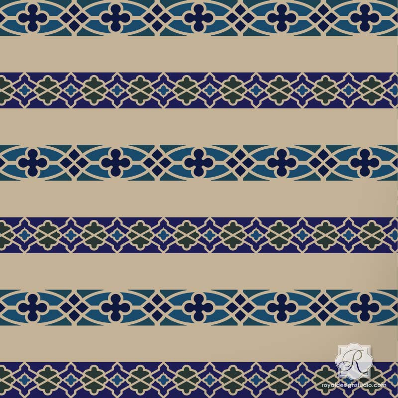 Fretwork Border Craft Stencil Set - 12 Reusable DIY Painting Templates for Scrapbooking, Wood Signs & Home Decor Projects
