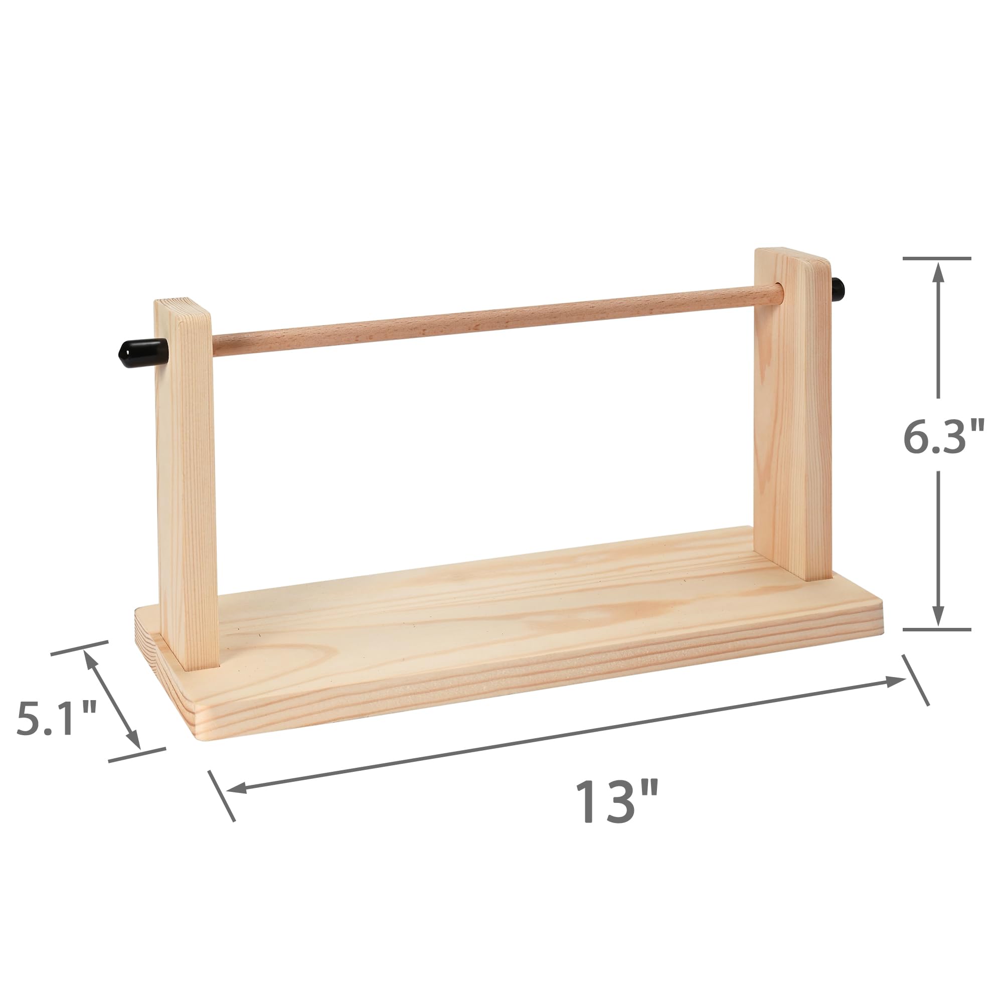 Sparkle Race Wooden Croquet Yarn Holder - Single Revolving Yarn Storage Organizer for Knitting & Crochet Supplies - Horizontal Wood Yarn Ball & Ribbon Holder Rack - Perfect for Crafting, DIY Projects & Home Organization