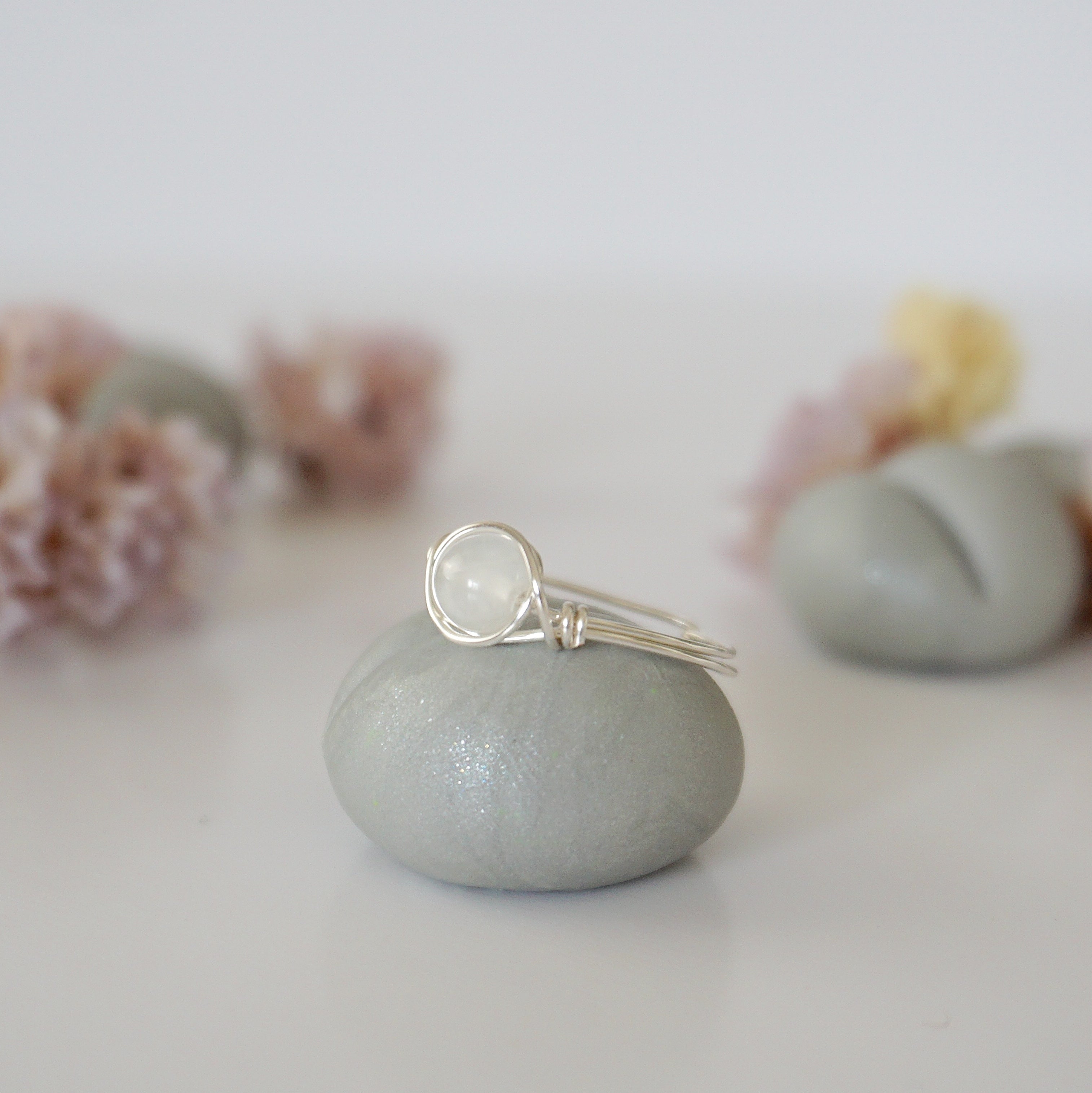 Simple Birthstone Ring with Rainbow Moonstone - Elegant & Dainty Jewelry for Women, Perfect for Gifts, Anniversaries & Everyday Wear