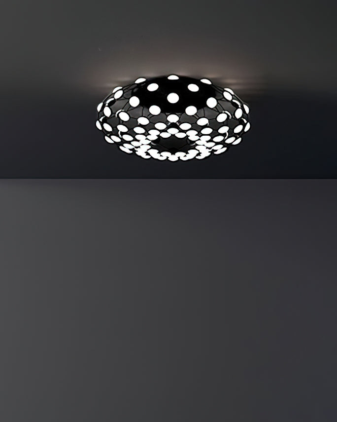 Modern Black and White Mesh Ceiling Lamp - Stylish Pendant Light for Living Room, Bedroom, Dining Room & Office Decor