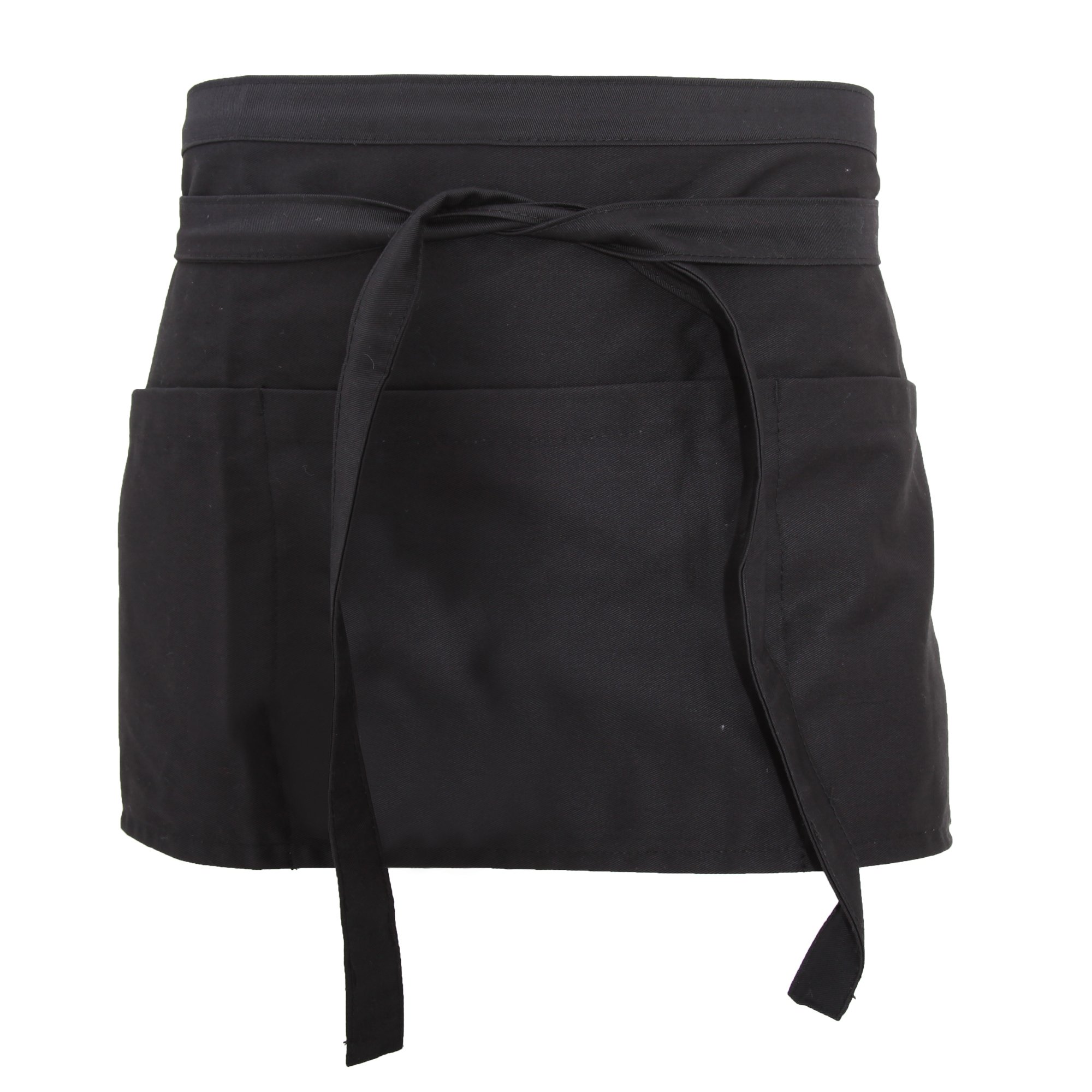 Denny's Unisex Work Apron with Money Pocket - Adjustable One Size Fits All - Black - Perfect for Waiters, Chefs, Bartenders & Retail Workers