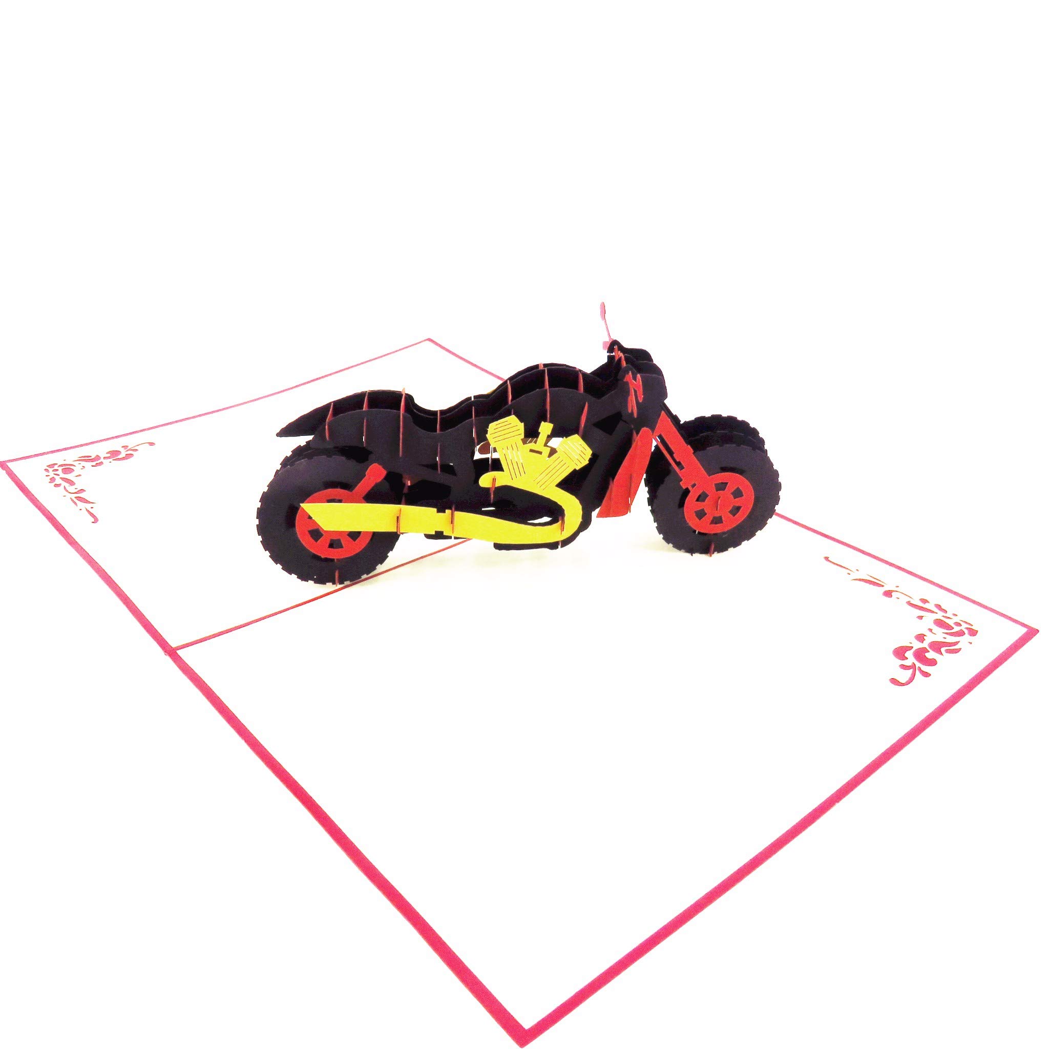 Motorcycle Pop Up Greeting Card - 3D Motorbike Birthday, Graduation, Congratulations, Retirement, Anniversary, Father's Day & Mother's Day Card - Perfect for Bikers & Motorcycle Enthusiasts (Use for Special Occasions & Gifts)