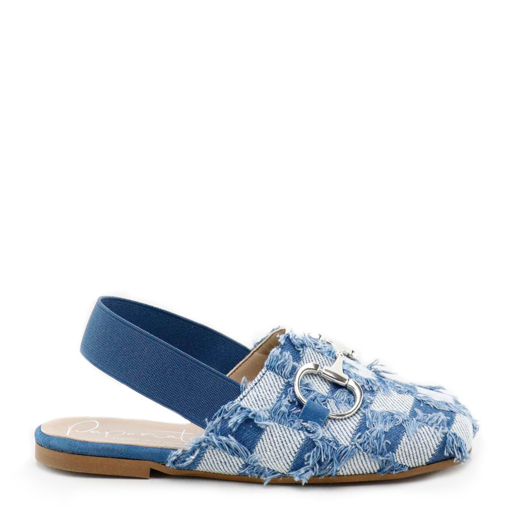 Trendy Papanatas Jean Square Buckle Mule Slides - Comfortable Women's Casual Shoes for Summer Outfits & Beach Wear