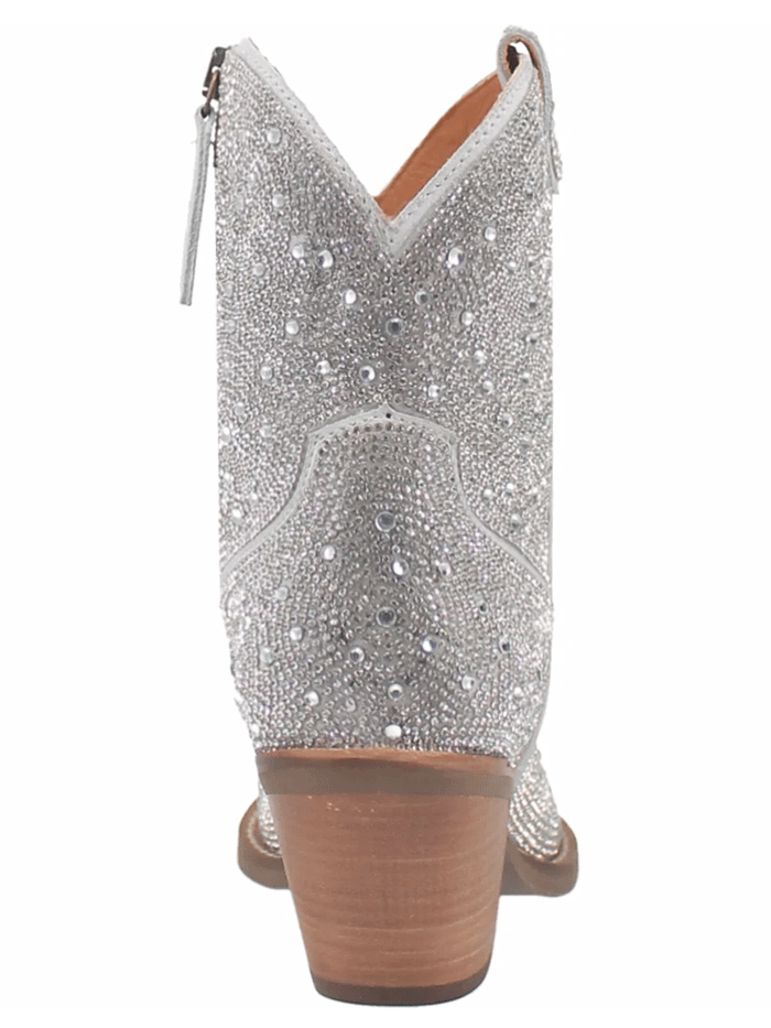 Dingo DI577 Women's Rhinestone Cowgirl Leather Bootie - Silver Western Boots for Country Dancing & Rodeo Events