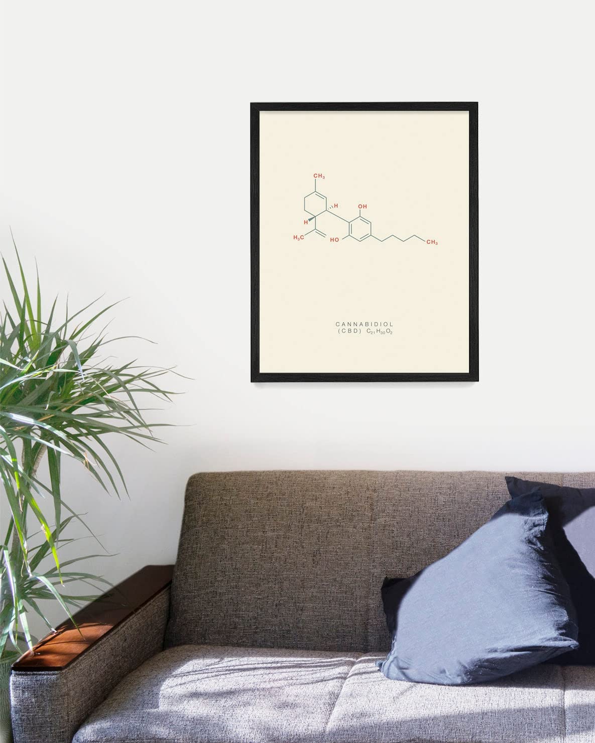 Cannabis CBD Molecule Poster Print - Marijuana Wall Art for Home Décor - Housewarming Gift - 18 x 24 Unframed Art Print - Perfect for Living Room, Bedroom, or Office Decoration