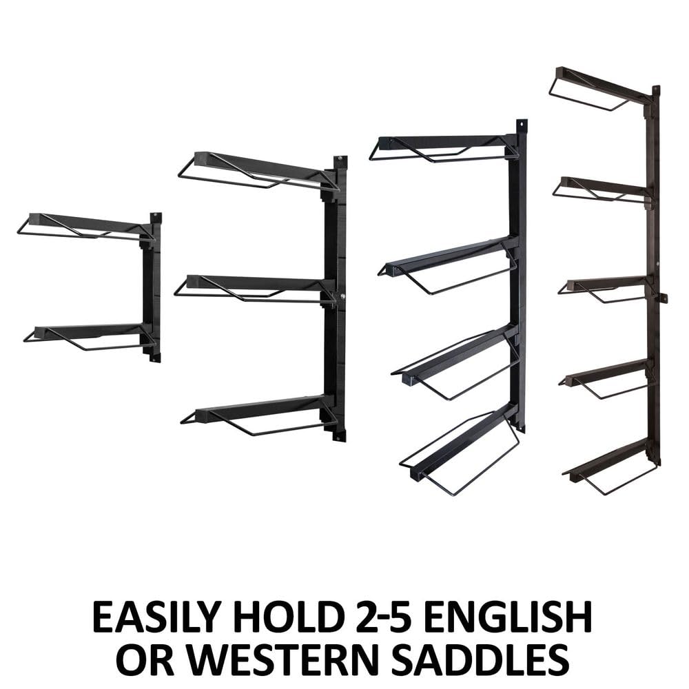Wall-Mounted Saddle Racks - Heavy Duty Horse Saddle Storage Organizer for Barn, Stable & Tack Room | Space-Saving Saddle Holder for Western, English & Dressage Saddles | Perfect for Equestrian Gear Organization