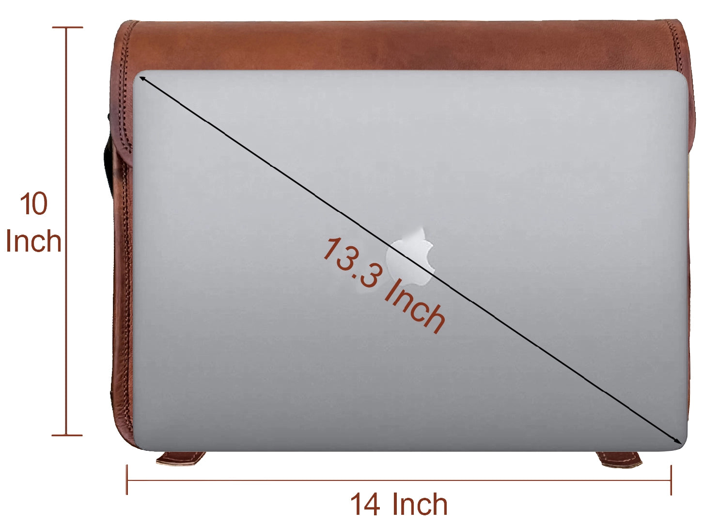 Premium Genuine Leather Laptop Messenger Bag for 15 Inch MacBook & Windows Laptops - Business & Travel Essential for Professionals & Students