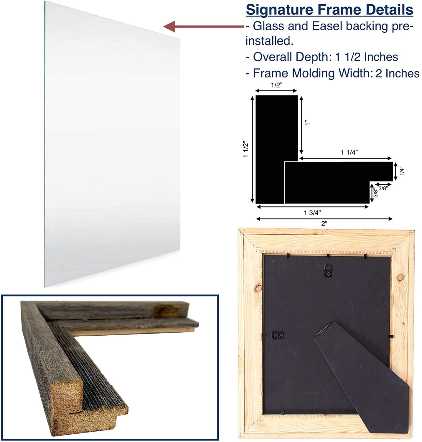 HomeRoots 5x7 Inch Natural Weathered Gray Wood Picture Frame - Perfect for Wall Decor, Tabletop Displays & Photo Gifts