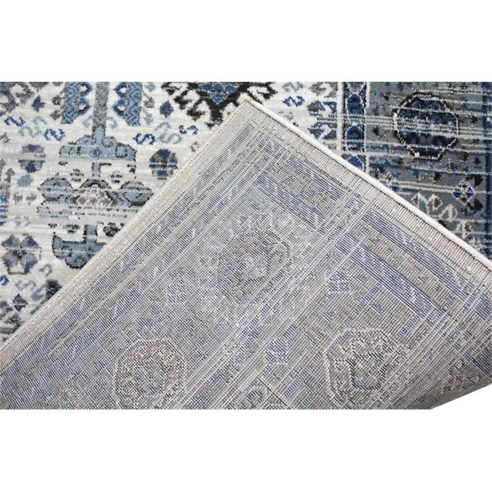 Bashian Collection Luxury Power Loom Polypropylene Area Rug - 8.6’ x 11.6’ Ivory Blue Runner Rug for Entryway, Living Room, Bedroom - Soft Durable Home Decor for Modern Interior Design