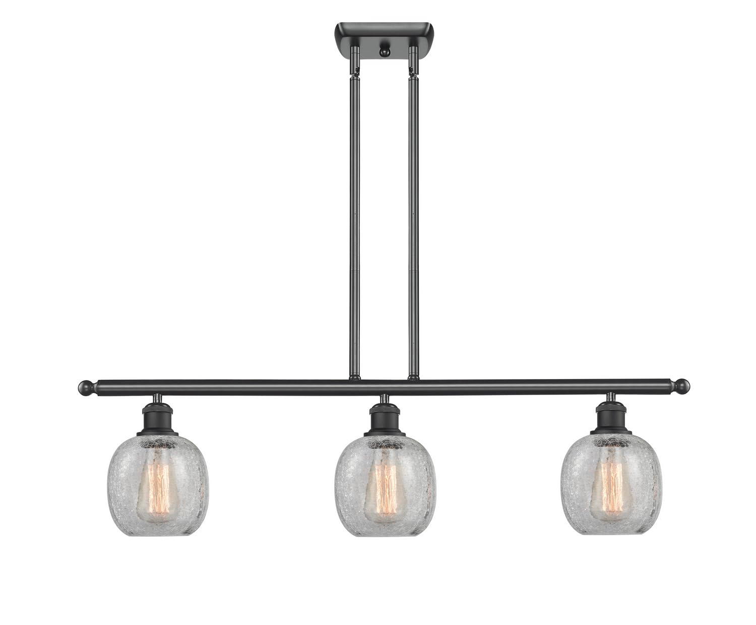 Innovative 3 Island Light Fixture - Vintage Dimmable LED Pendant Lighting in Matte Black (516-3I-BK-G105-LED) - Perfect for Kitchen Islands, Dining Rooms & Farmhouse Decor