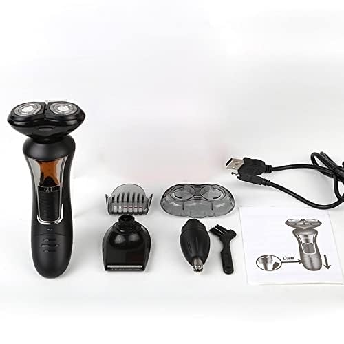 3-in-1 Electric Shaver for Bald Men - Waterproof USB Rechargeable Head Shaver with Nose Hair Trimmer & Triple Razor System - Perfect for Head Shaving, Beard Trimming & Grooming at Home or Travel